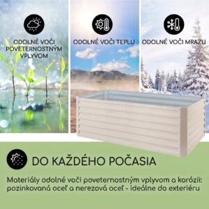 Blumfeldt High Grow Straight vyvýšený záhon 200x60x100 cm 1200 l oceľ