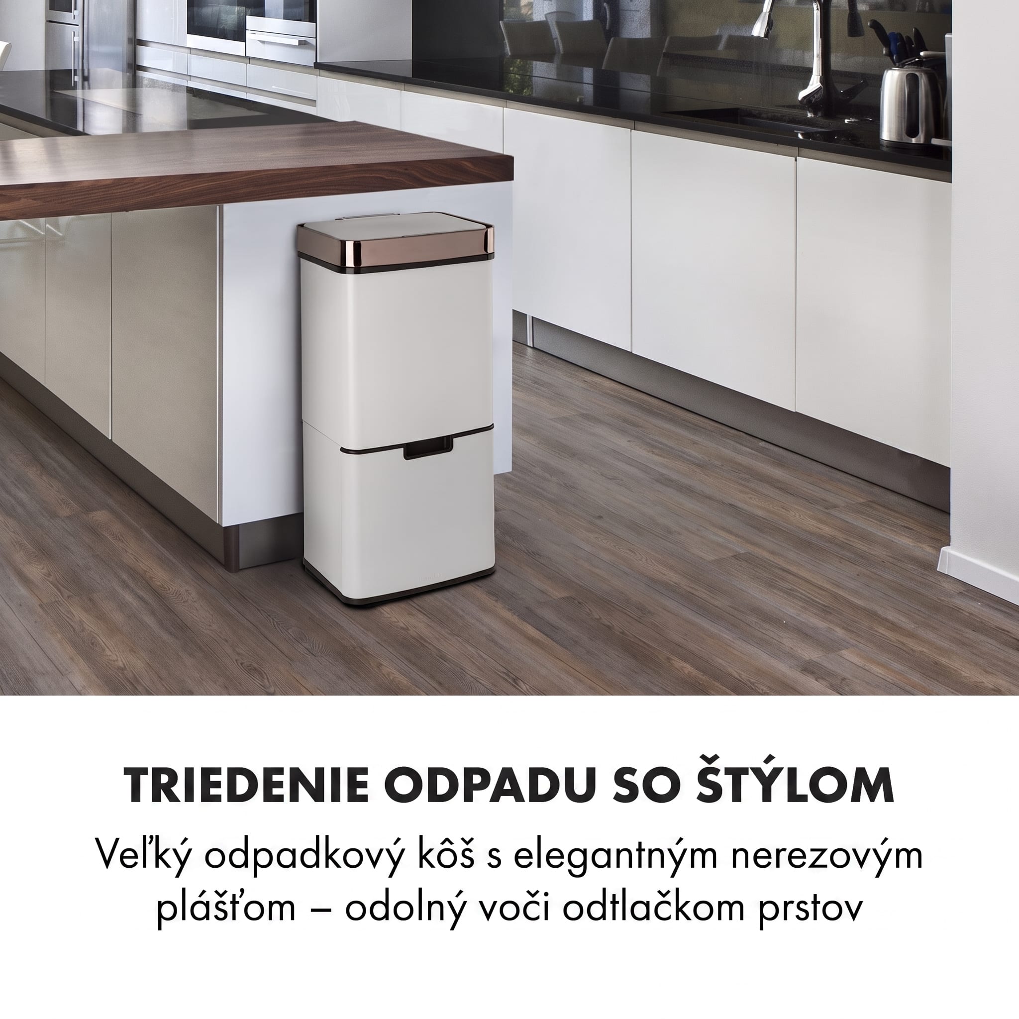 Klarstein Royal Trash Rose Gold, odpadkový kôš so senzorom, 72 l, ušľachtilá oceľ, ružovozlatá