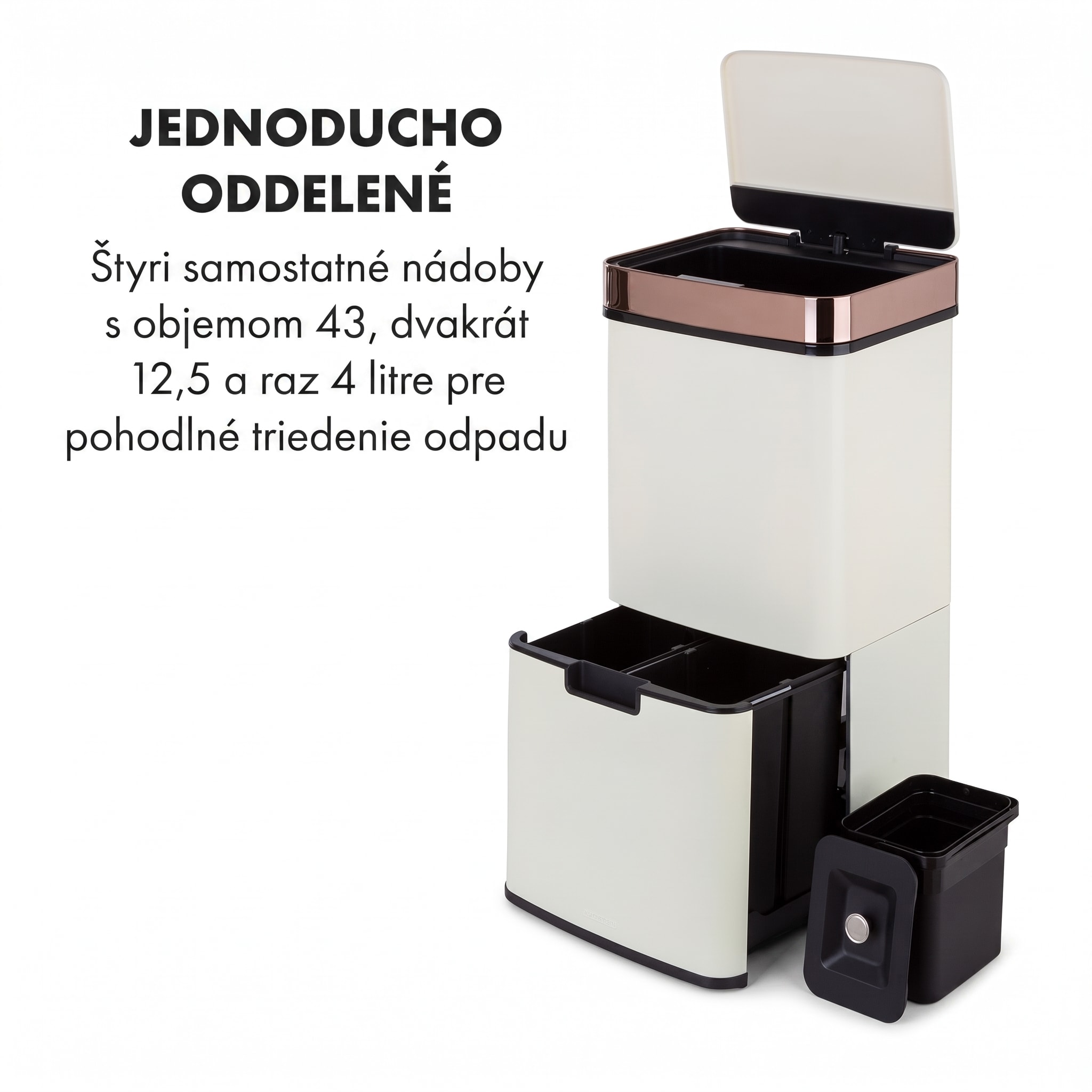 Klarstein Royal Trash Rose Gold, odpadkový kôš so senzorom, 72 l, ušľachtilá oceľ, ružovozlatá – Obrázok 2