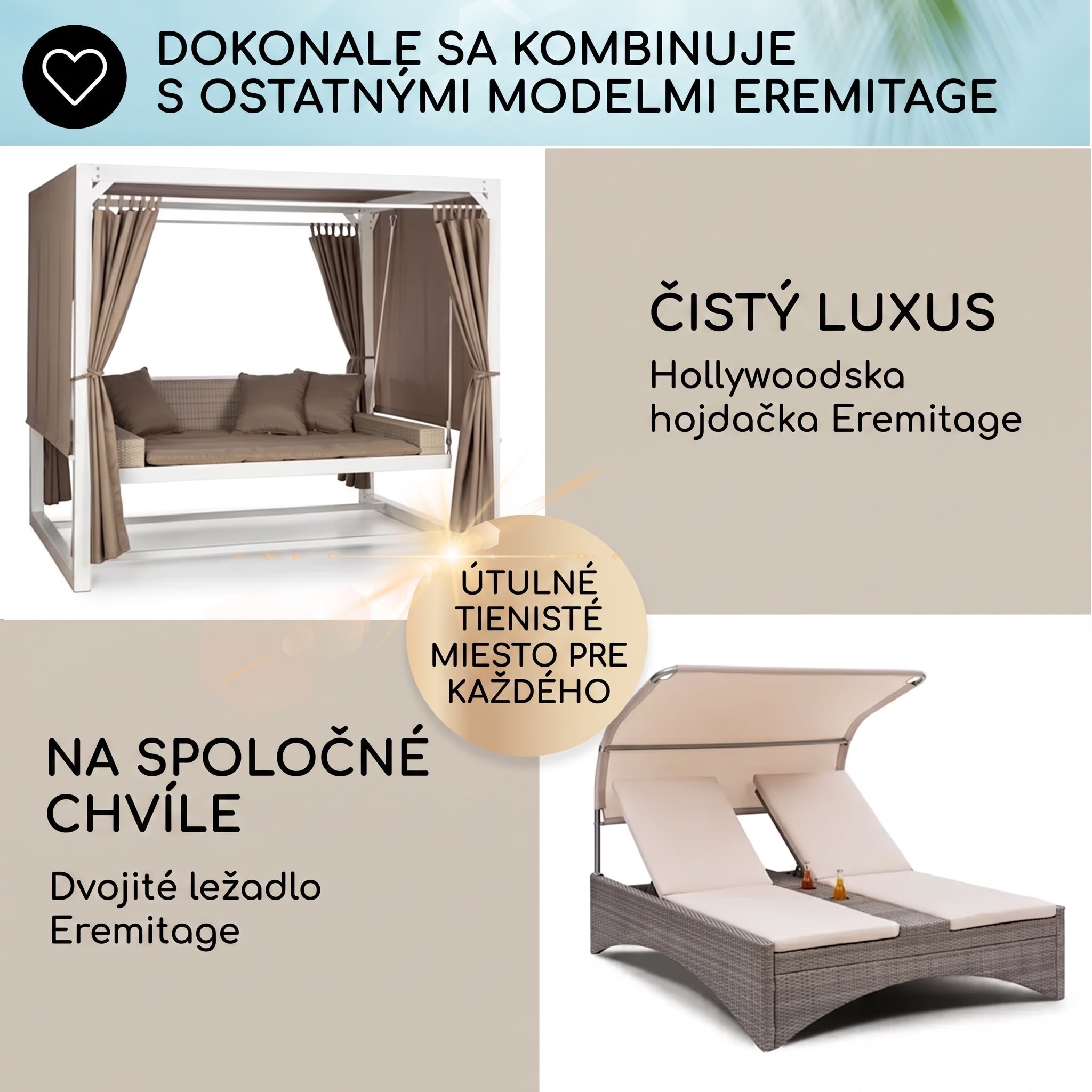 Blumfeldt Eremitage Double XL, ležadlo, pre 2 osoby, oceľový rám, slnečná strecha, závesy – Obrázok 5