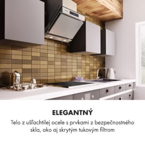 Klarstein Balzac Silent 60, digestor, 60 cm, nástenný, 604 m³/h, A, dotykové ovládanie, nehrdzavejúca oceľ