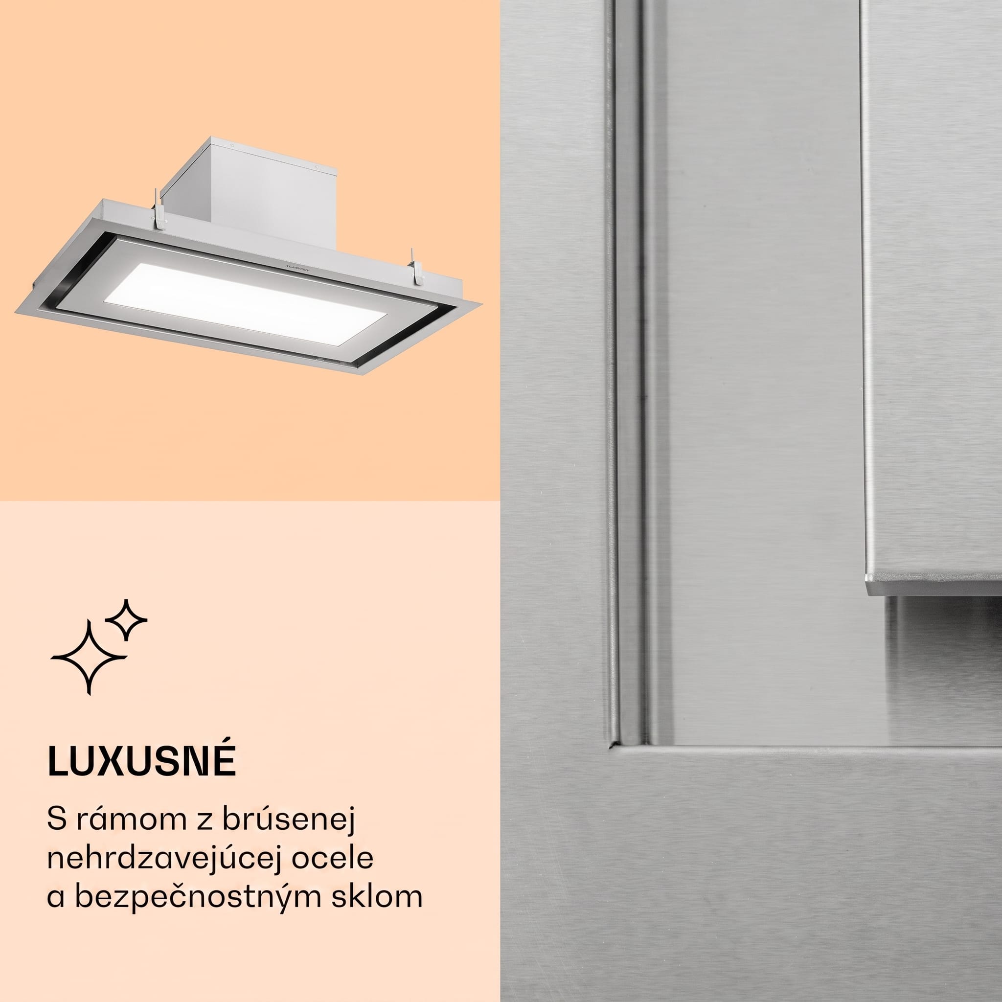 Klarstein Remy Brilliant Edition ostrovná digestor 90 cm 586 m³/h EEK A LED sklo – Obrázok 4