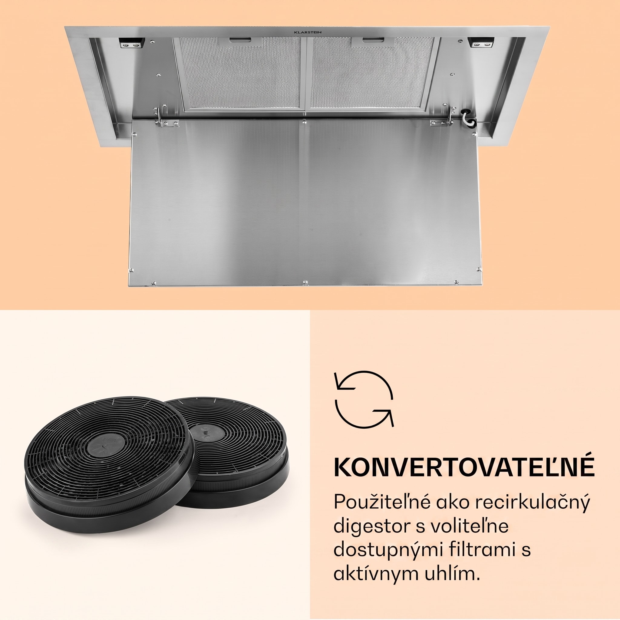 Klarstein Remy Brilliant Edition ostrovná digestor 90 cm 586 m³/h EEK A LED sklo – Obrázok 5