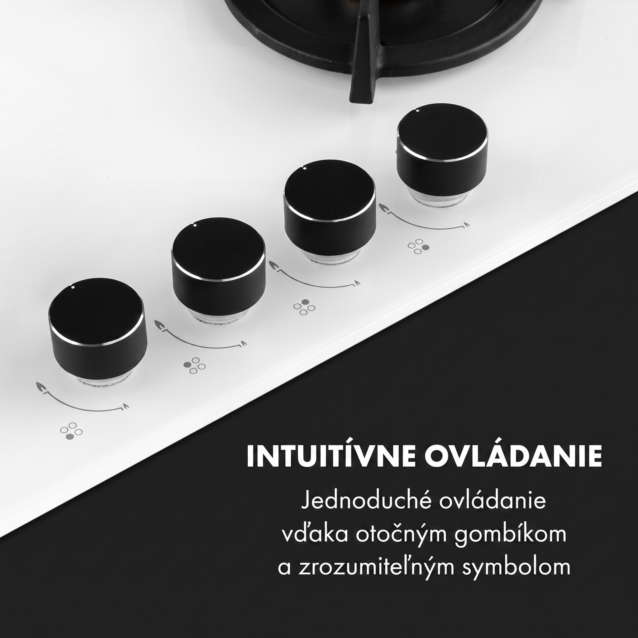 Klarstein Goldflame 4, plynová varná doska, 4 mosadzné horáky, sklokeramika – Obrázok 2