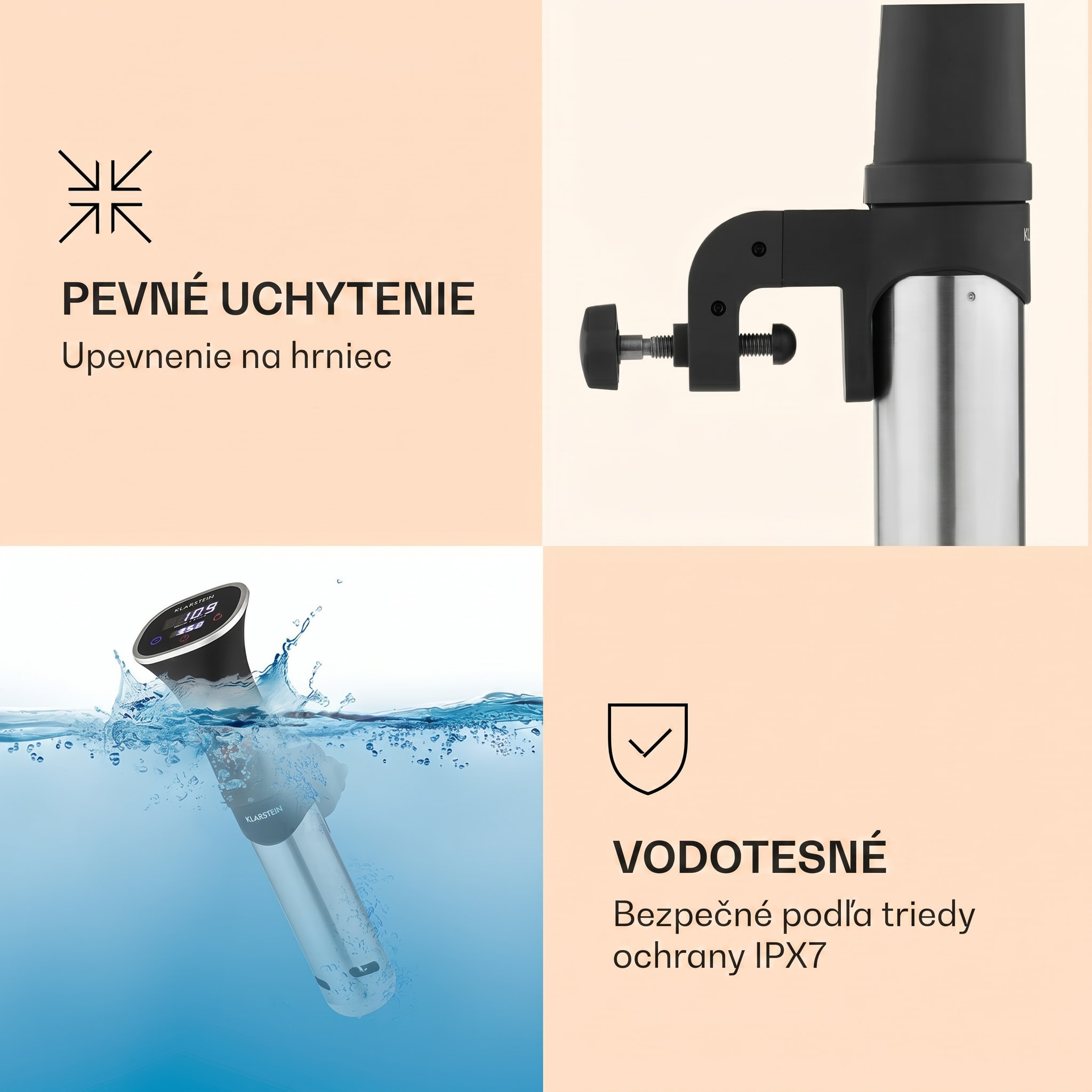 Klarstein Quickstick Smart, Sous Vide varič, 1200 W, 20-95 °C, 3D cirkulácia – Obrázok 5