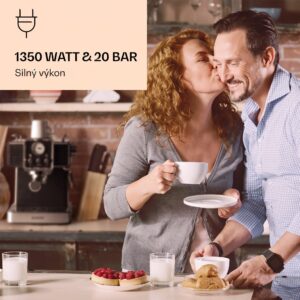 Klarstein Gusto Classico, pákový kávovar, 1350 W, 20 bar, 1,5l, nehrdzavejúca oceľ