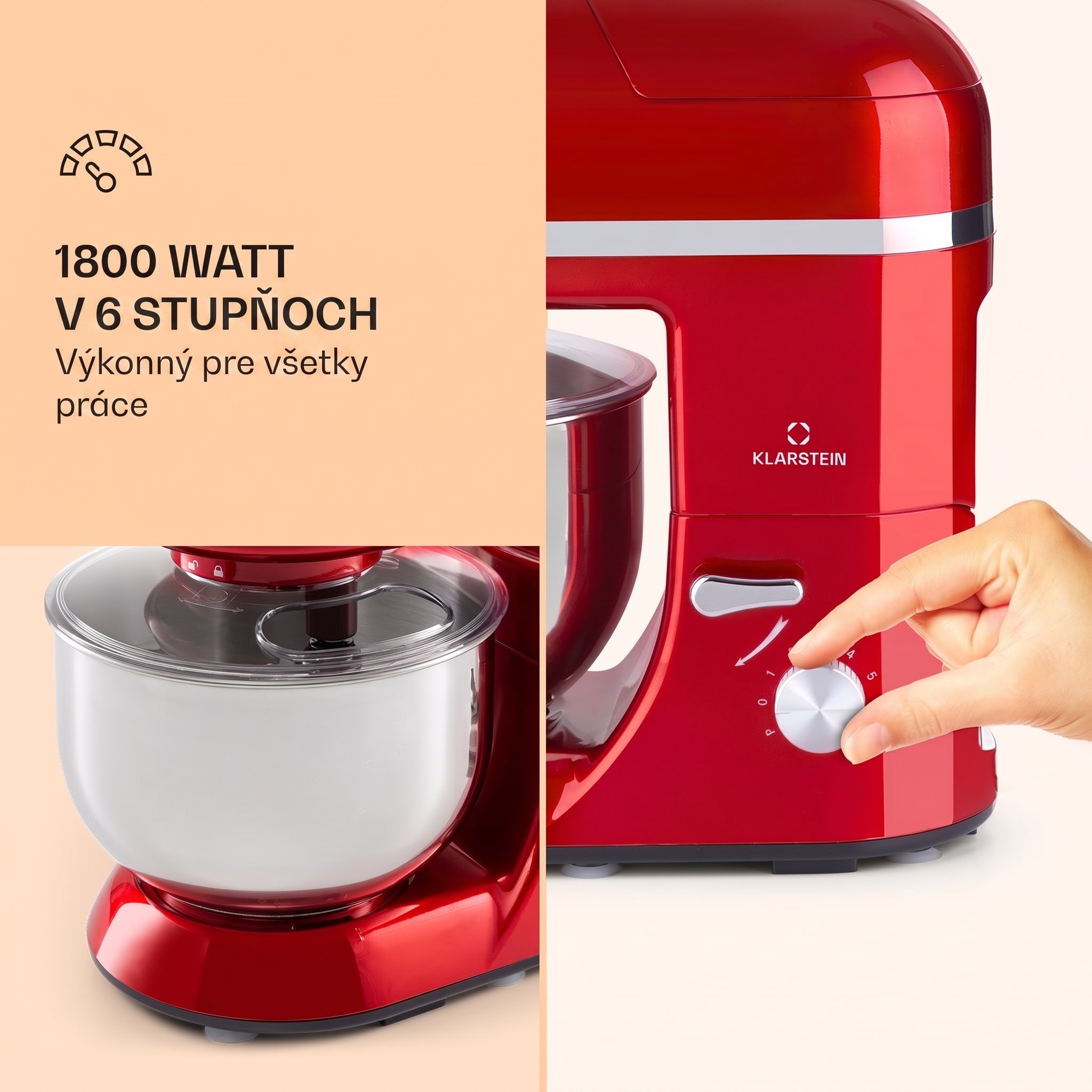 Klarstein Lucia Elegance, kuchynský robot, mixér, mlynček na mäso, 1800 W, bez BPA – Obrázok 2