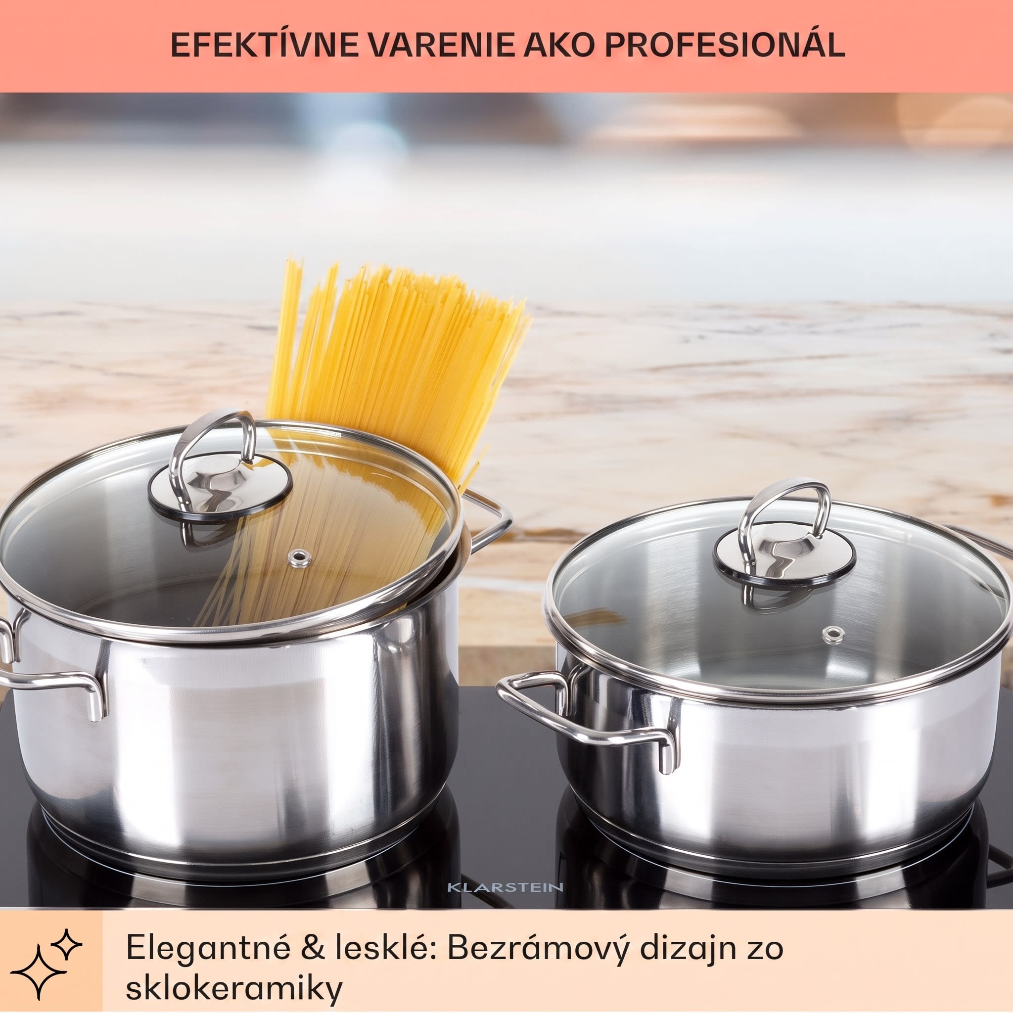 Klarstein Cookbuddy, varná doska, 2400 W, 2 platničky, 5 úrovní výkonu, sklokeramika – Obrázok 2