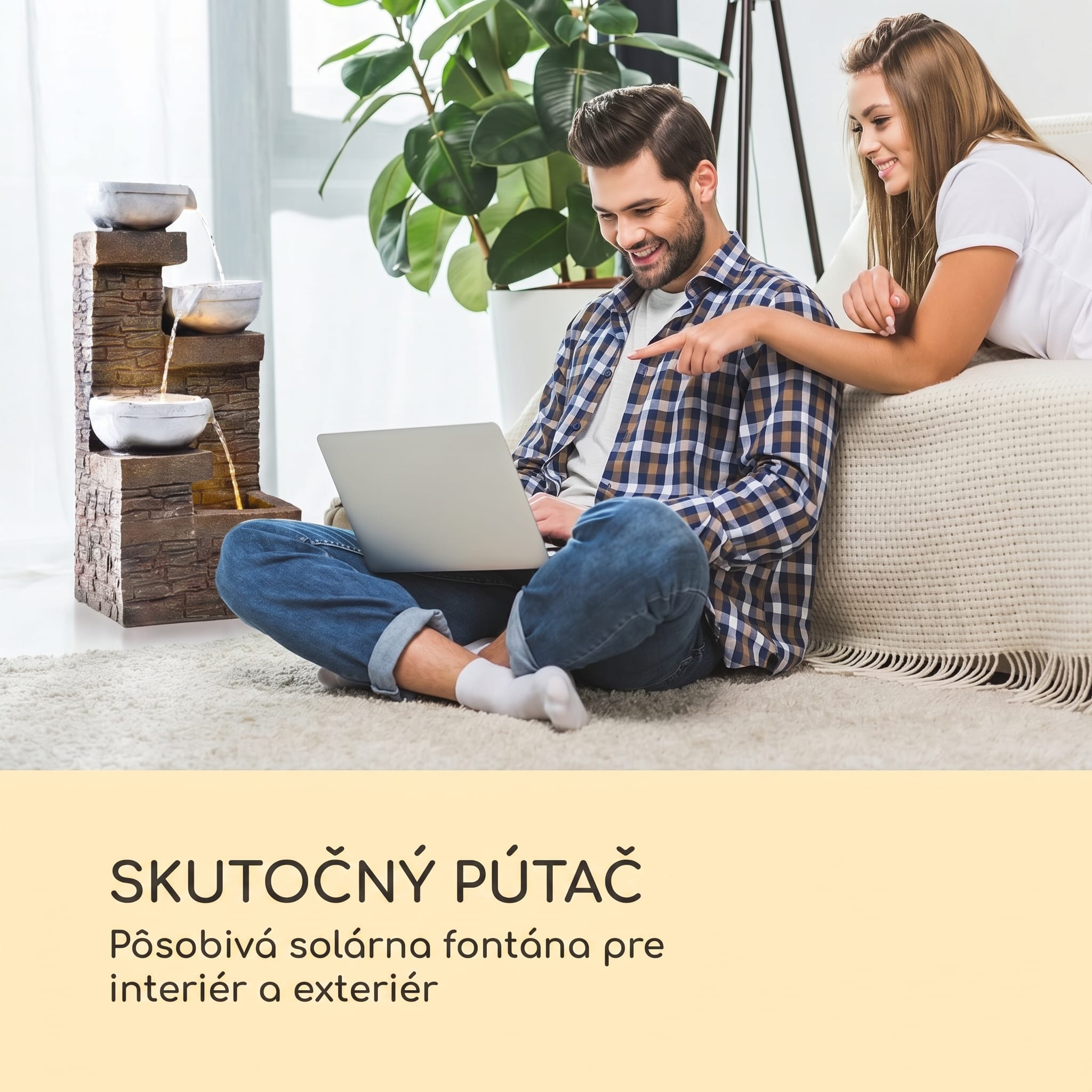 Blumfeldt Fez, solárna fontána, LED, 34 × 76 × 36 cm (Š × V × H), polyresin – Obrázok 2