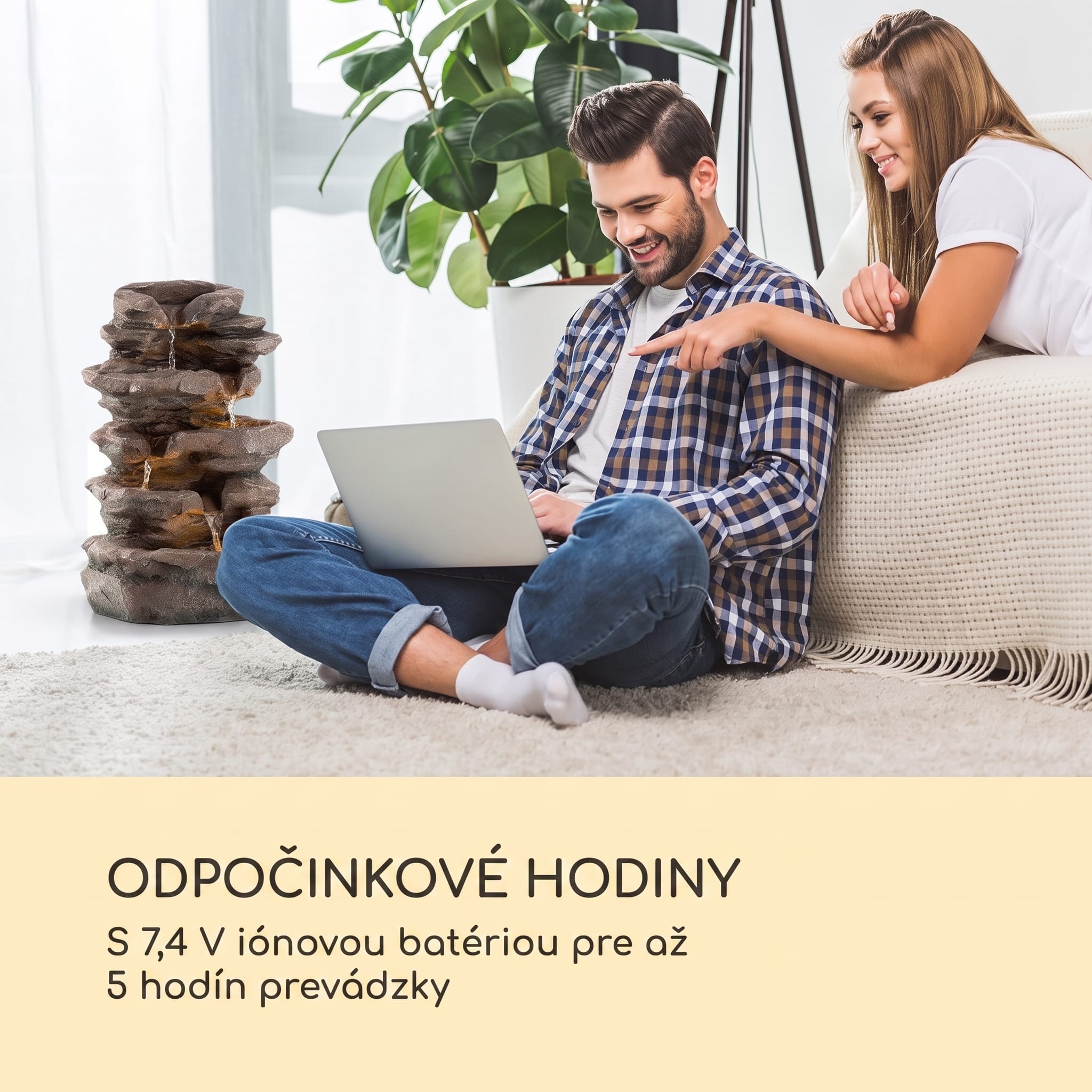 Blumfeldt Stonehenge, solárna fontána, LED osvetlenie, polyresin, lítiovo-iónový akumulátor – Obrázok 5