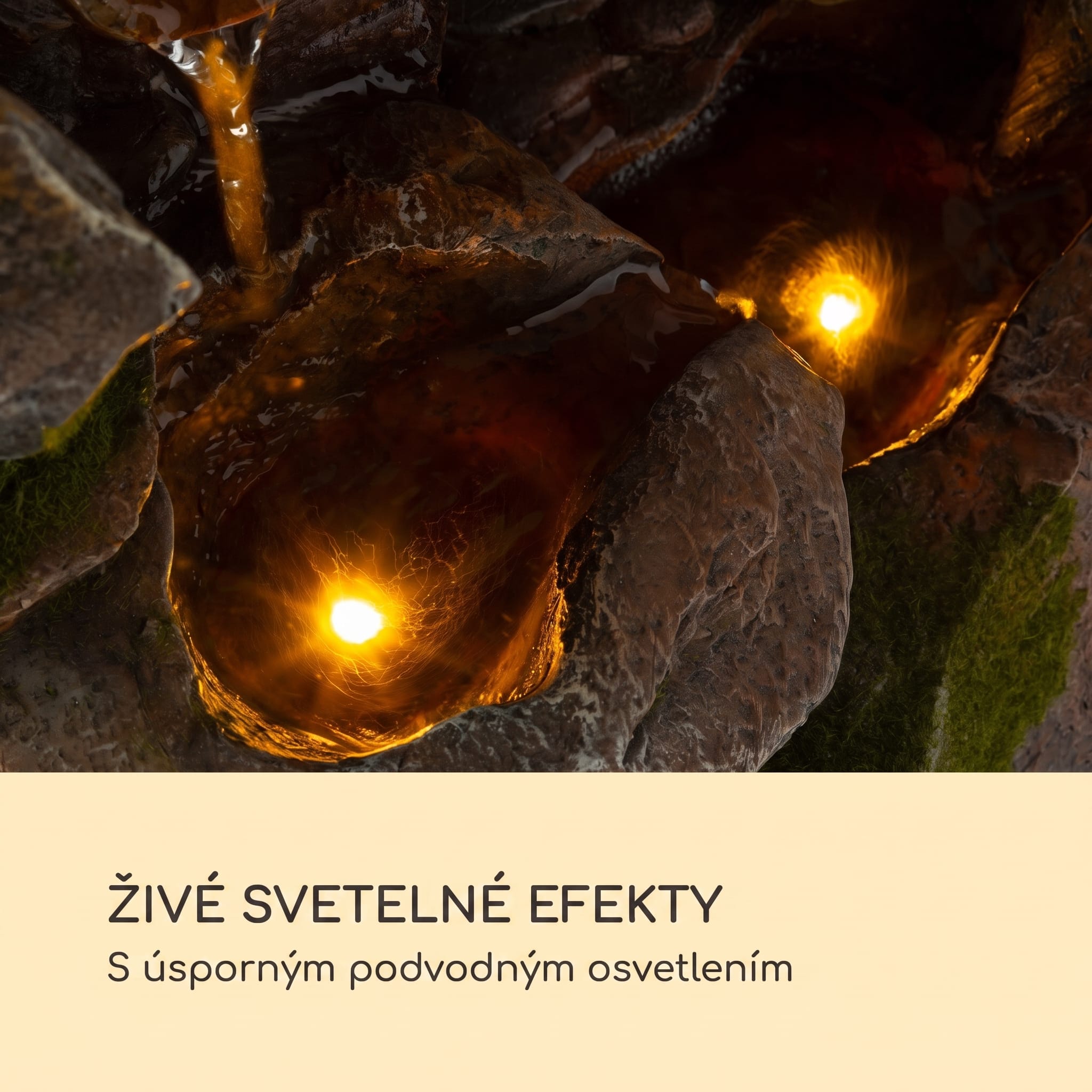 Blumfeldt Mystic Tree solárna fontána s LED osvetlením, polyrezín – Obrázok 3