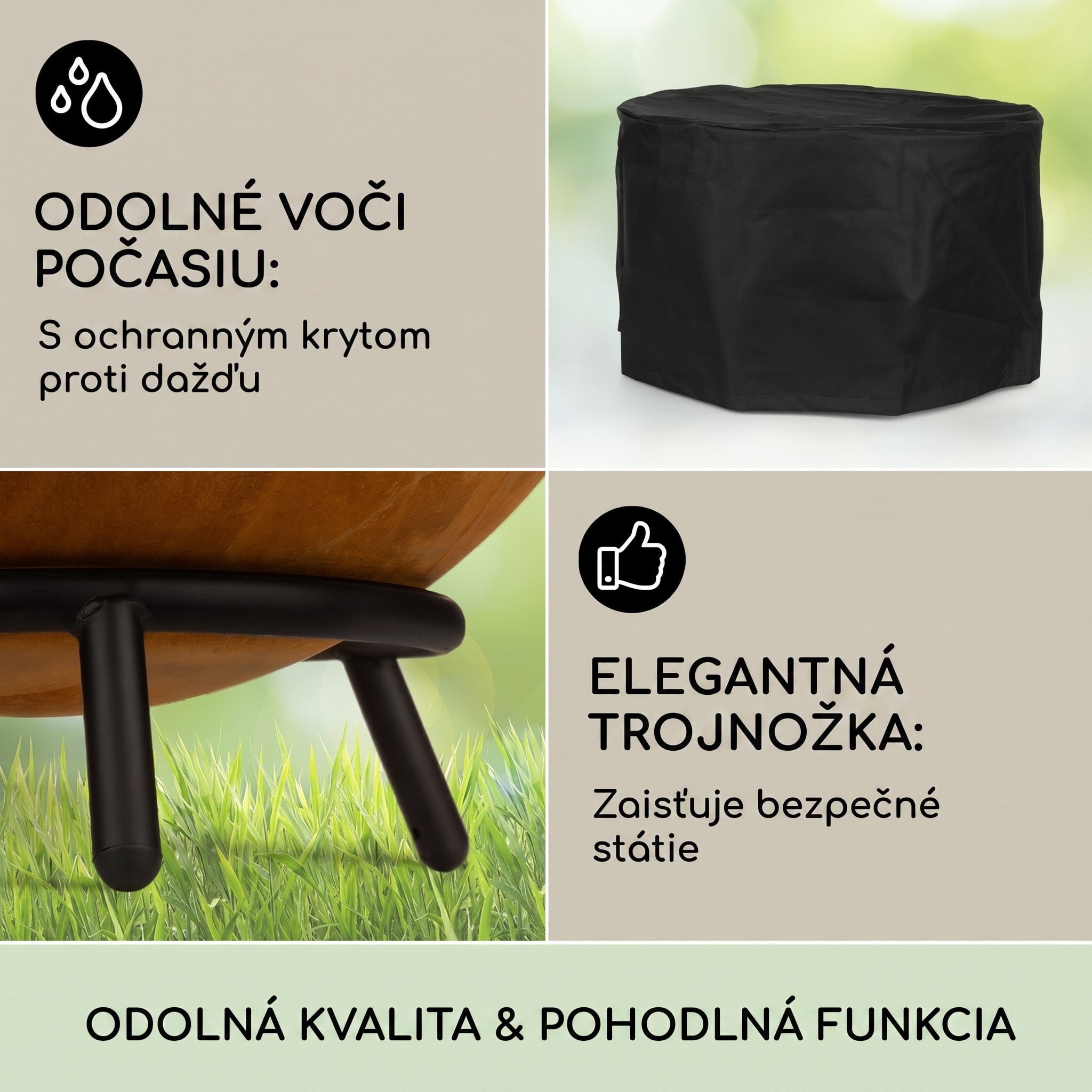 Blumfeldt Fireball Rust, ohnisko, Ø 60 cm, výklopný rošt, hrdzavý vzhľad – Obrázok 3