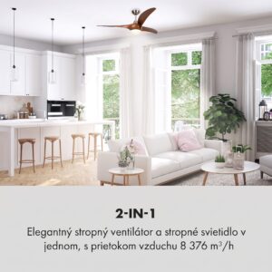 Klarstein Monteverde, stropný ventilátor, stropné svetlo, 52", 8376 m³/h, 3 lopatky