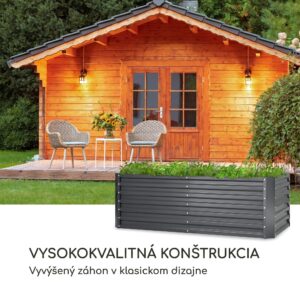 Blumfeldt High Grow Straight vyvýšený záhon 180 x 60 x 90 cm 970 l pozinkovaná oceľ