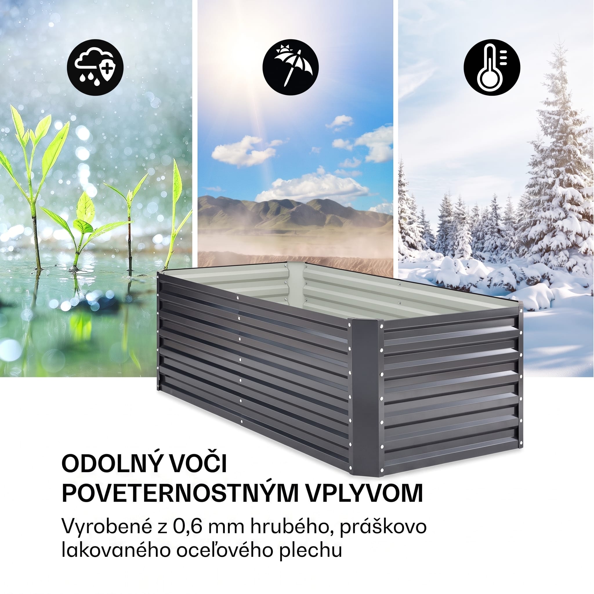 Blumfeldt High Grow Straight vyvýšený záhon 180 x 60 x 90 cm 970 l pozinkovaná oceľ – Obrázok 5