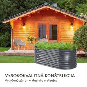 Blumfeldt High Grow vyvýšený záhon 200 x 80 x 100 cm oceľový vlnitý plech, jednoduchá montáž