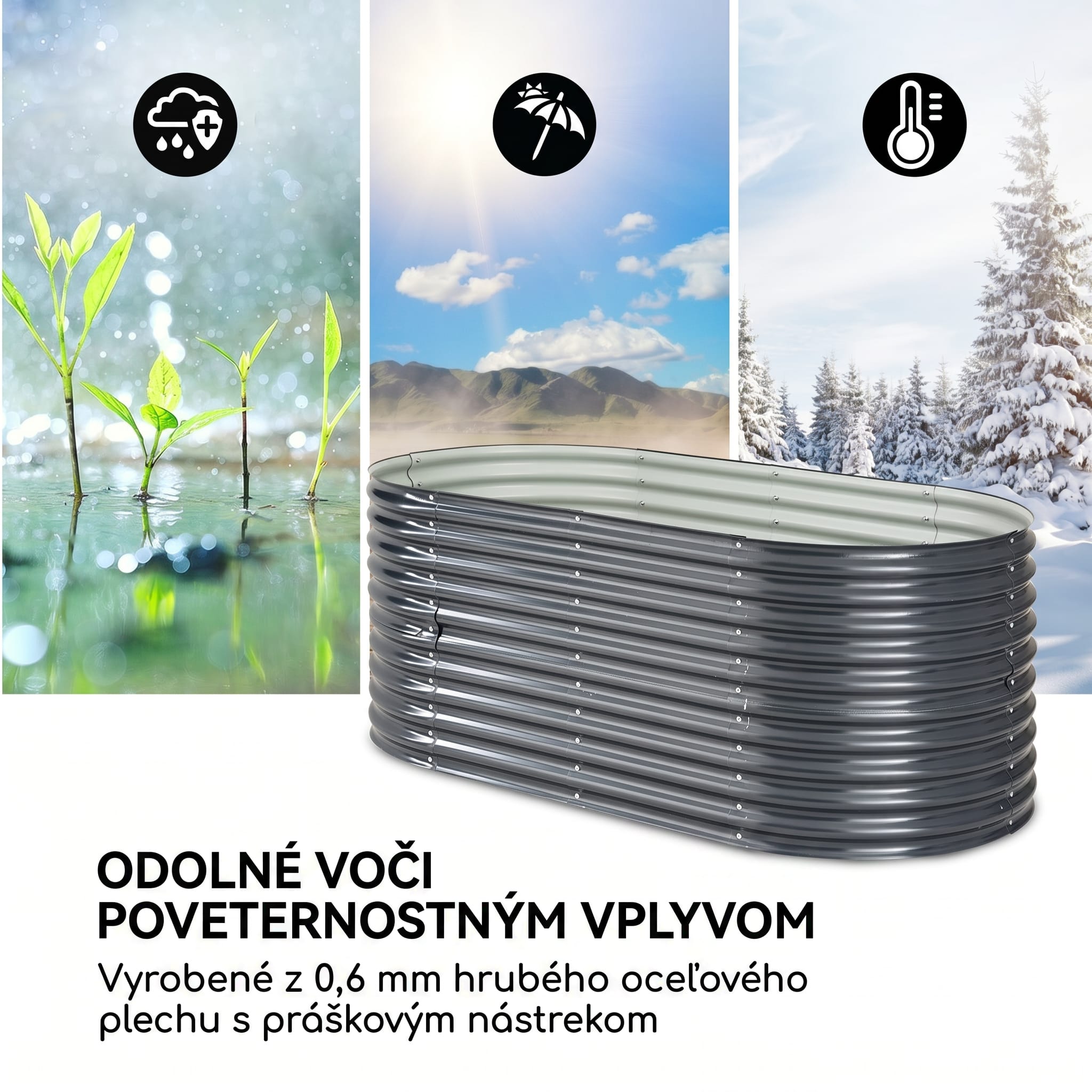 Blumfeldt High Grow vyvýšený záhon 200 x 80 x 100 cm oceľový vlnitý plech, jednoduchá montáž – Obrázok 5