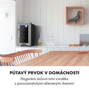 Klarstein Reserva 8 Uno, vinotéka, 23 l, 8 fliaš, 11–18°C, 26 dB, nehrdzavejúca oceľ