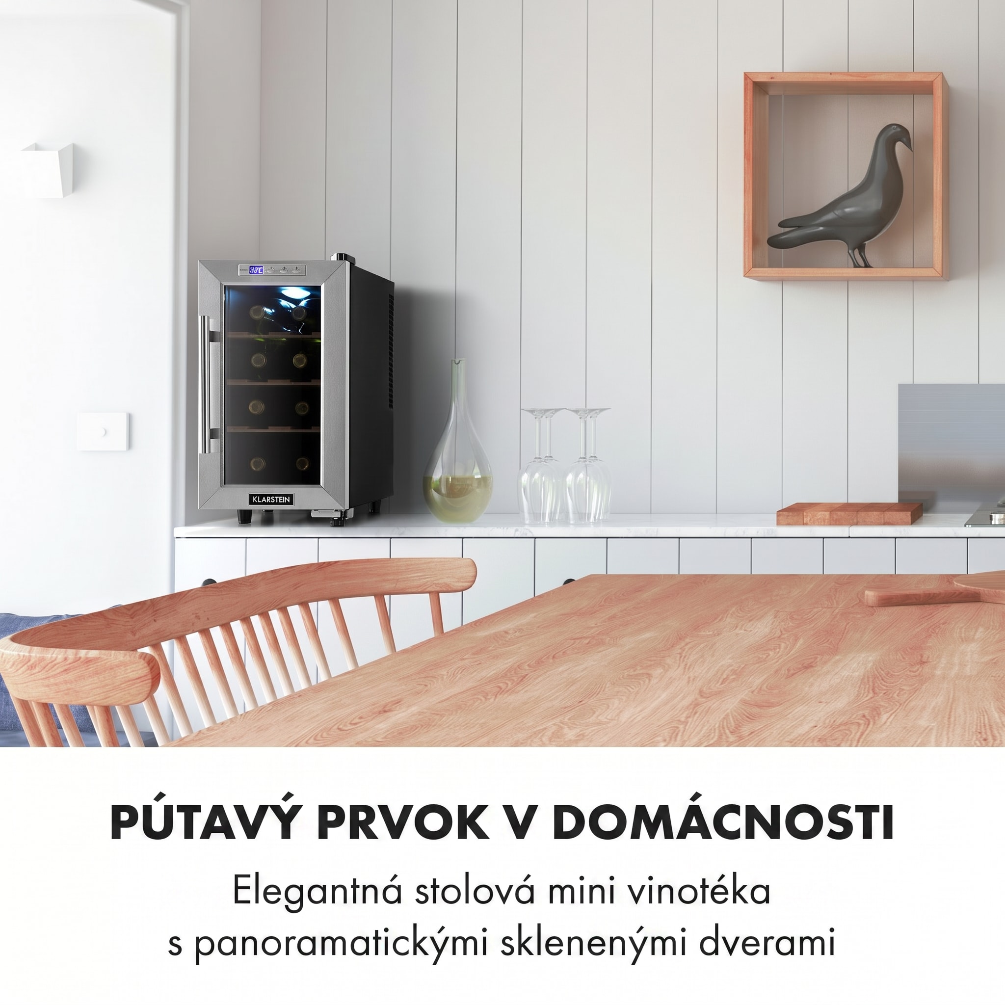 Klarstein Reserva 8 Uno, vinotéka, 23 l, 8 fliaš, 11–18°C, 26 dB, nehrdzavejúca oceľ