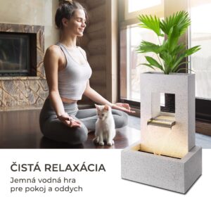Blumfeldt Bloomingstone, fontána, záhradná fontána, okrasná fontána, 20 W, čerpadlo, zinok, LED