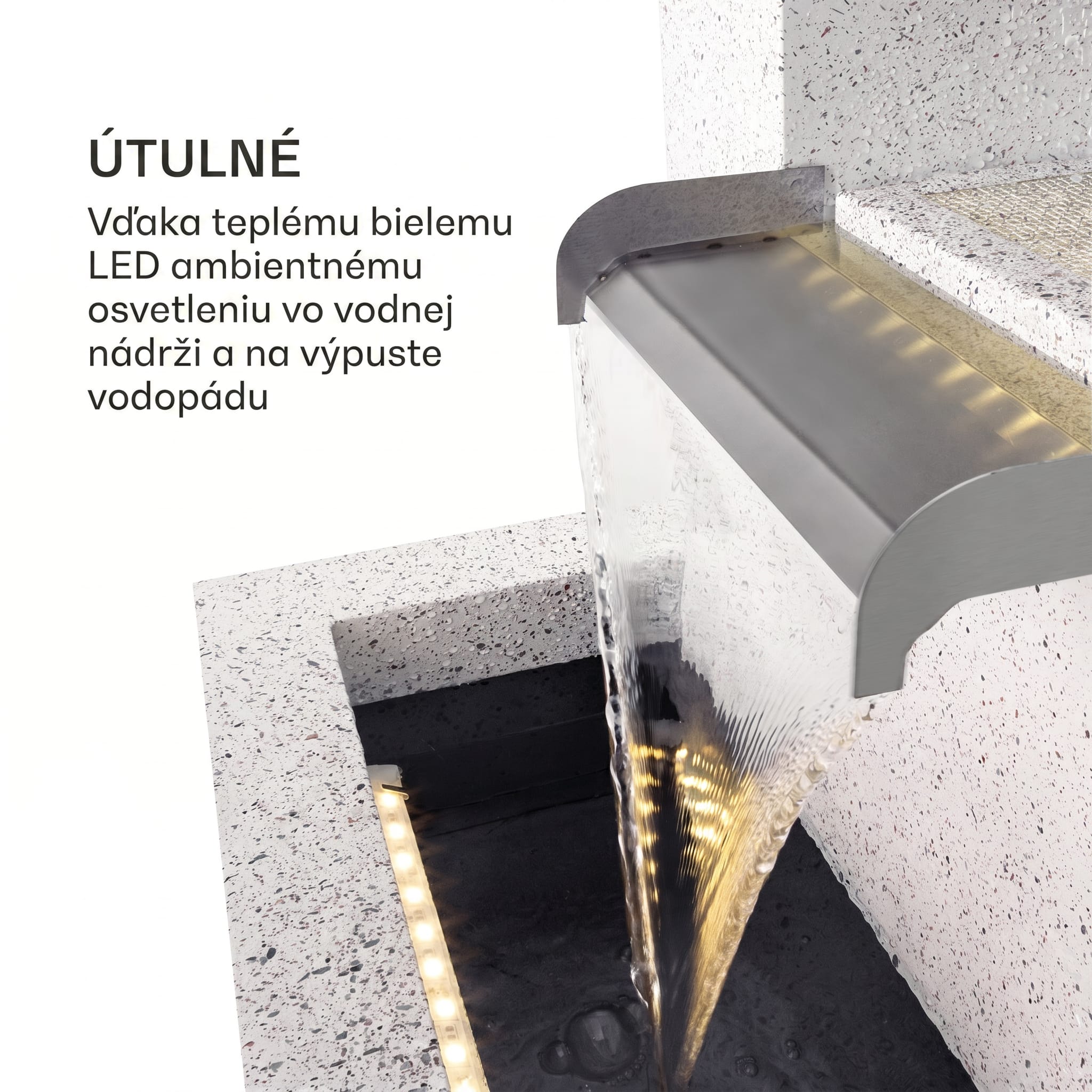 Blumfeldt Bloomingstone, fontána, záhradná fontána, okrasná fontána, 20 W, čerpadlo, zinok, LED – Obrázok 3