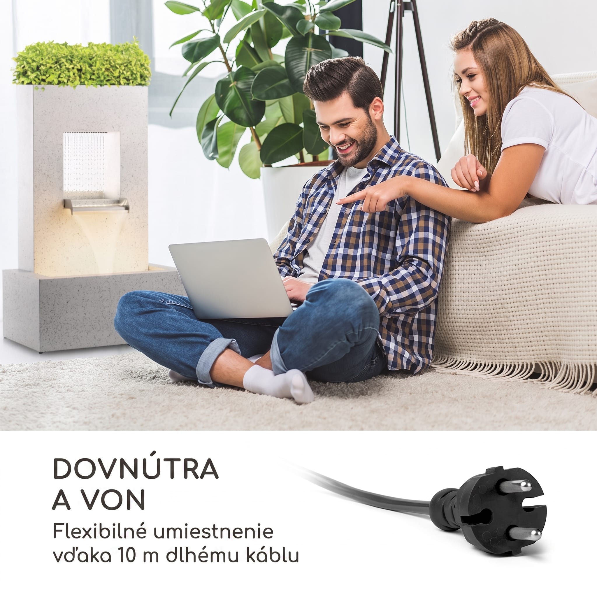 Blumfeldt Bloomingstone, fontána, záhradná fontána, okrasná fontána, 20 W, čerpadlo, zinok, LED – Obrázok 4