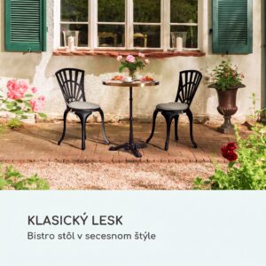 Blumfeldt Patras Lux, bistro stôl s trojnohým podstavcom, mramorový stôl, Ø: 57,5 cm, výška: 72 cm