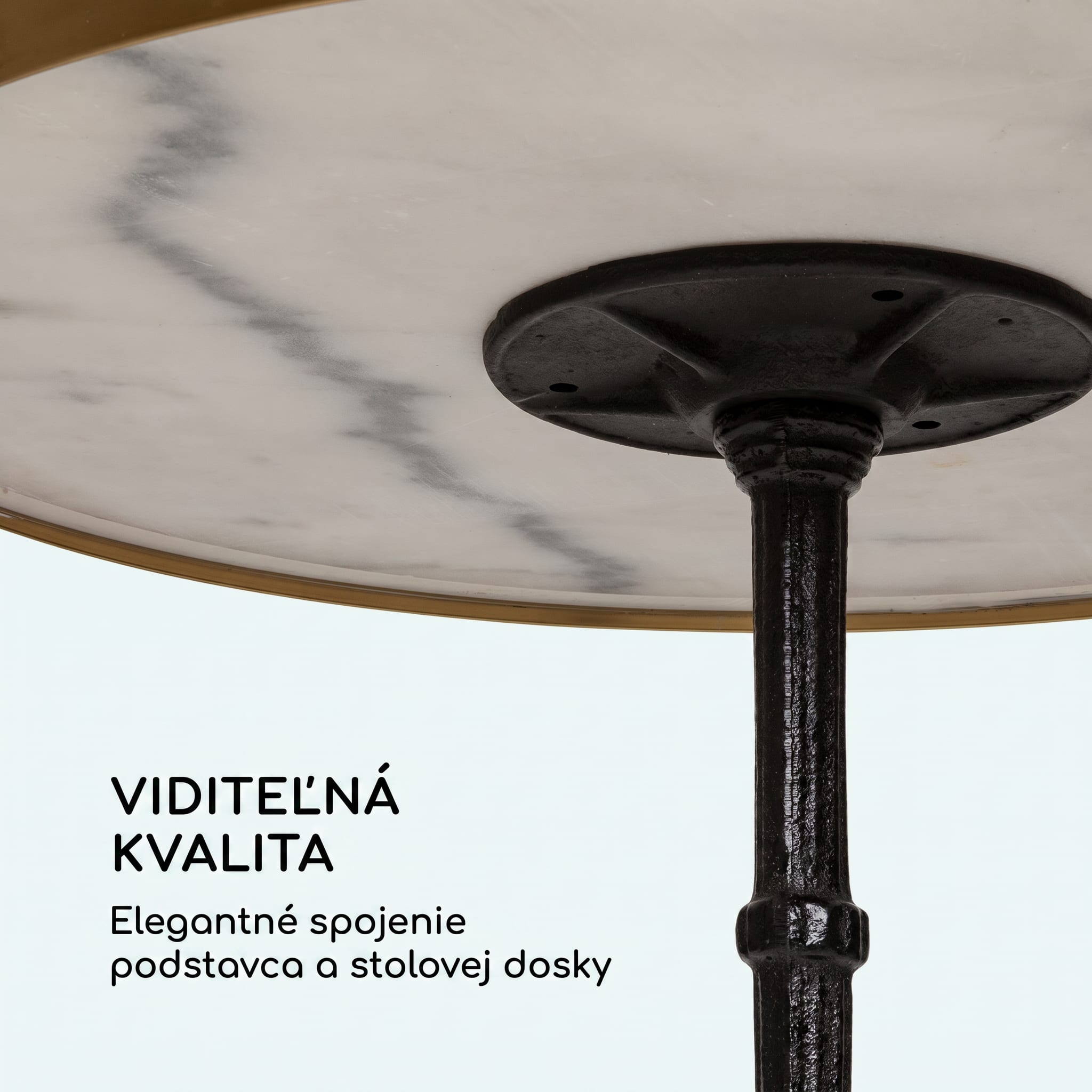 Blumfeldt Patras Lux, bistro stôl s trojnohým podstavcom, mramorový stôl, Ø: 57,5 cm, výška: 72 cm – Obrázok 5