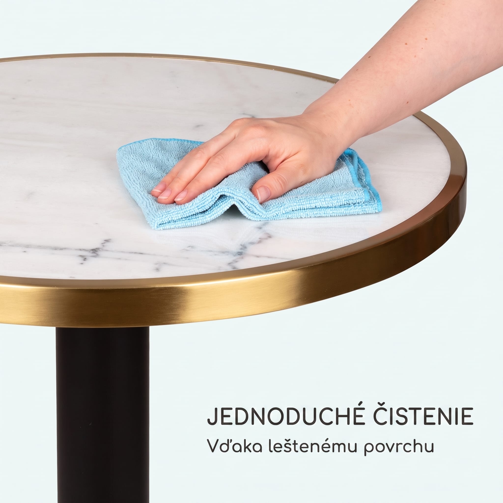 Blumfeldt Patras Jewel, mramorový stôl, secesný štýl, Ø: 57,5 cm, výška: 75 cm, liatinový stojan – Obrázok 3