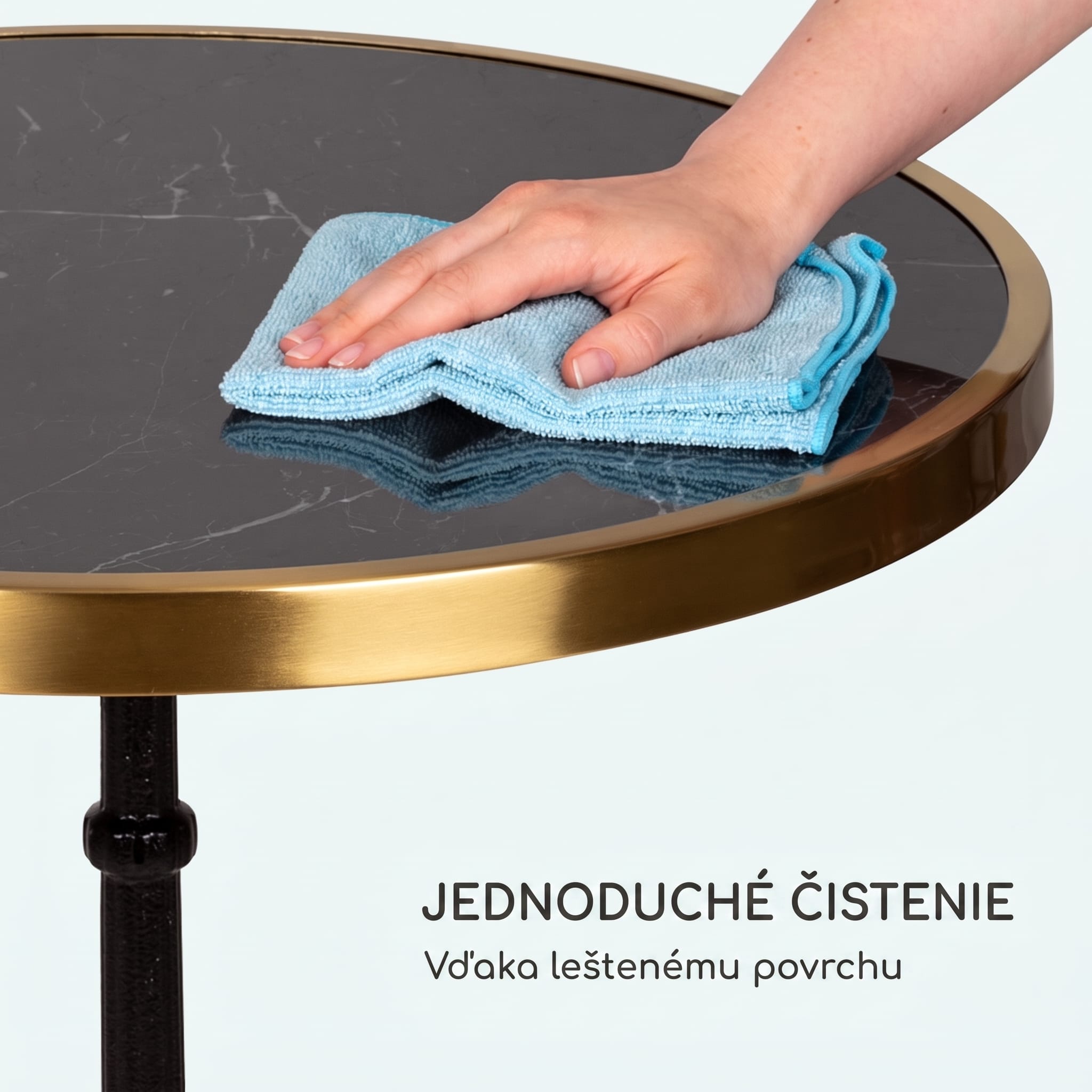 Blumfeldt Patras Lux, bistro stôl s trojnohým podstavcom, mramorový stôl, Ø: 57,5 cm, výška: 72 cm – Obrázok 3