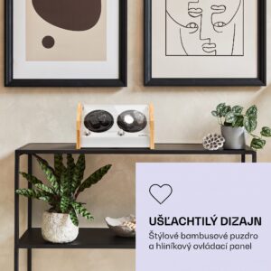 Klarstein Garonne 4, naťahovač hodiniek, 2 otočné taniere, 4 hodinky, 3 rýchlosti, 4 režimy, bambus