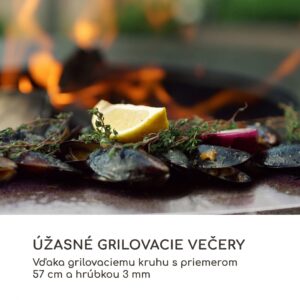 Blumfeldt Savage 2.0 Tall, ohnisko s grilom, bambusové bočné stolíky, ochranný kryt