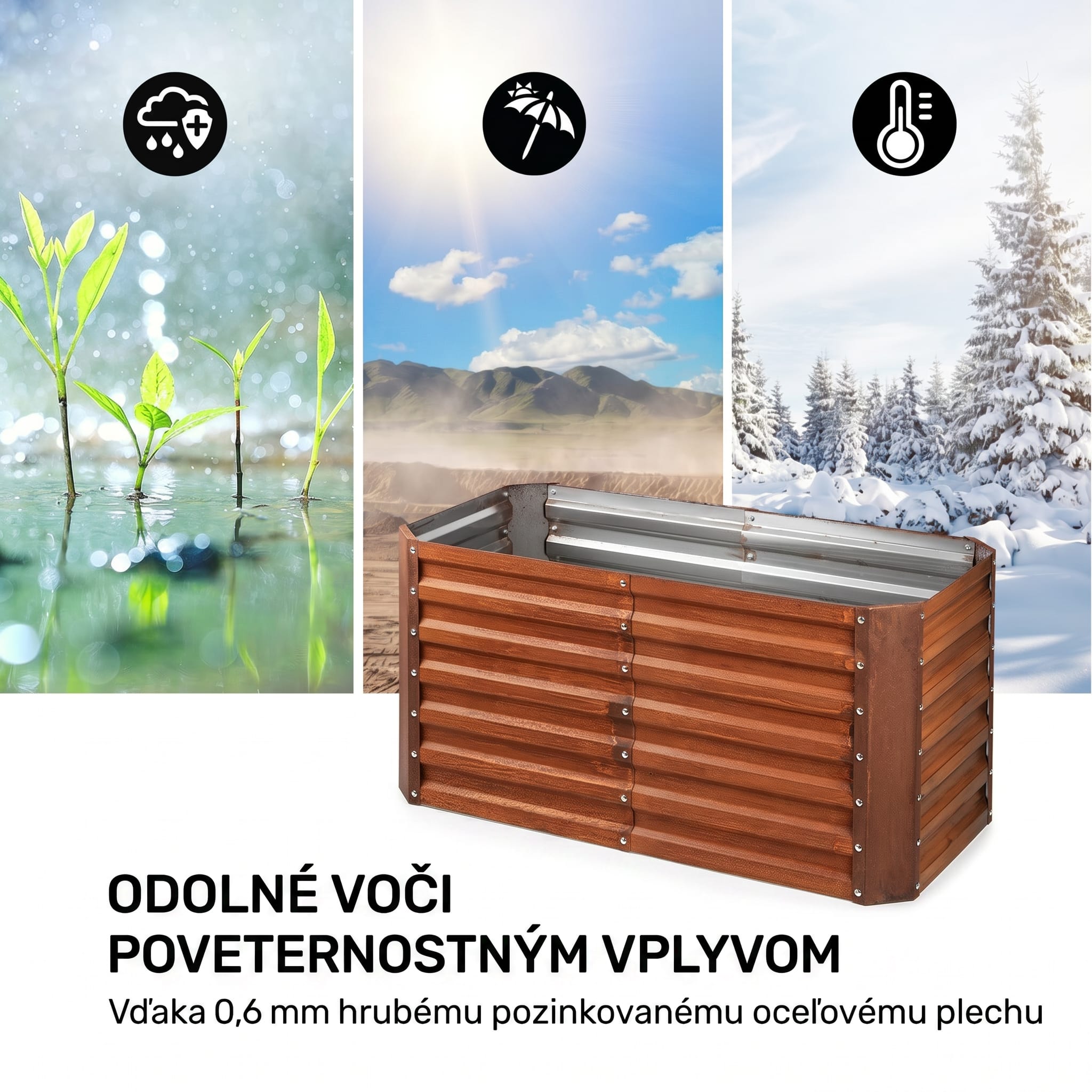 Blumfeldt Rust Grow vyvýšený záhon záhradný záhon pozinkovaný oceľový plech s hrdzavým efektom – Obrázok 5