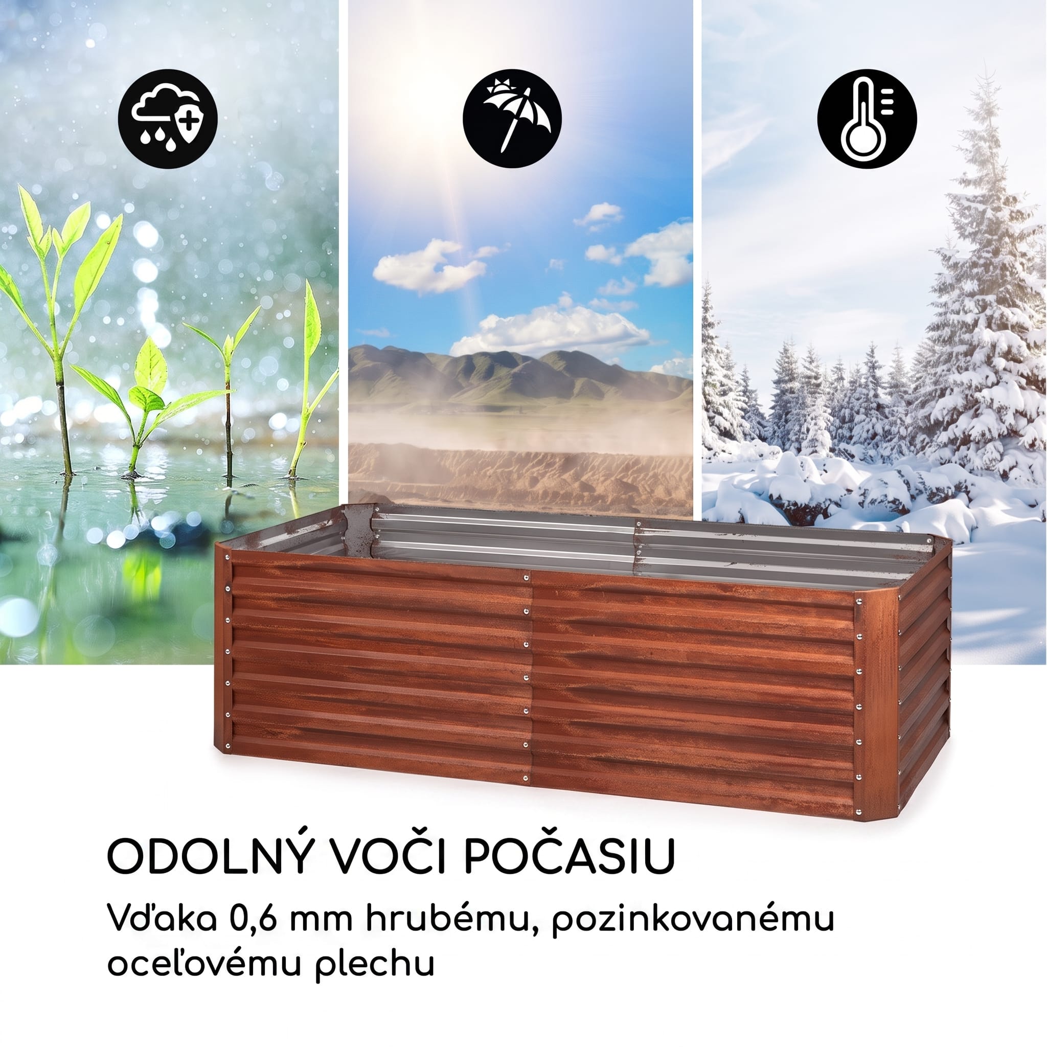 Blumfeldt Rust Grow vyvýšený záhon záhradný záhon pozinkovaný oceľový plech s hrdzavým efektom – Obrázok 5