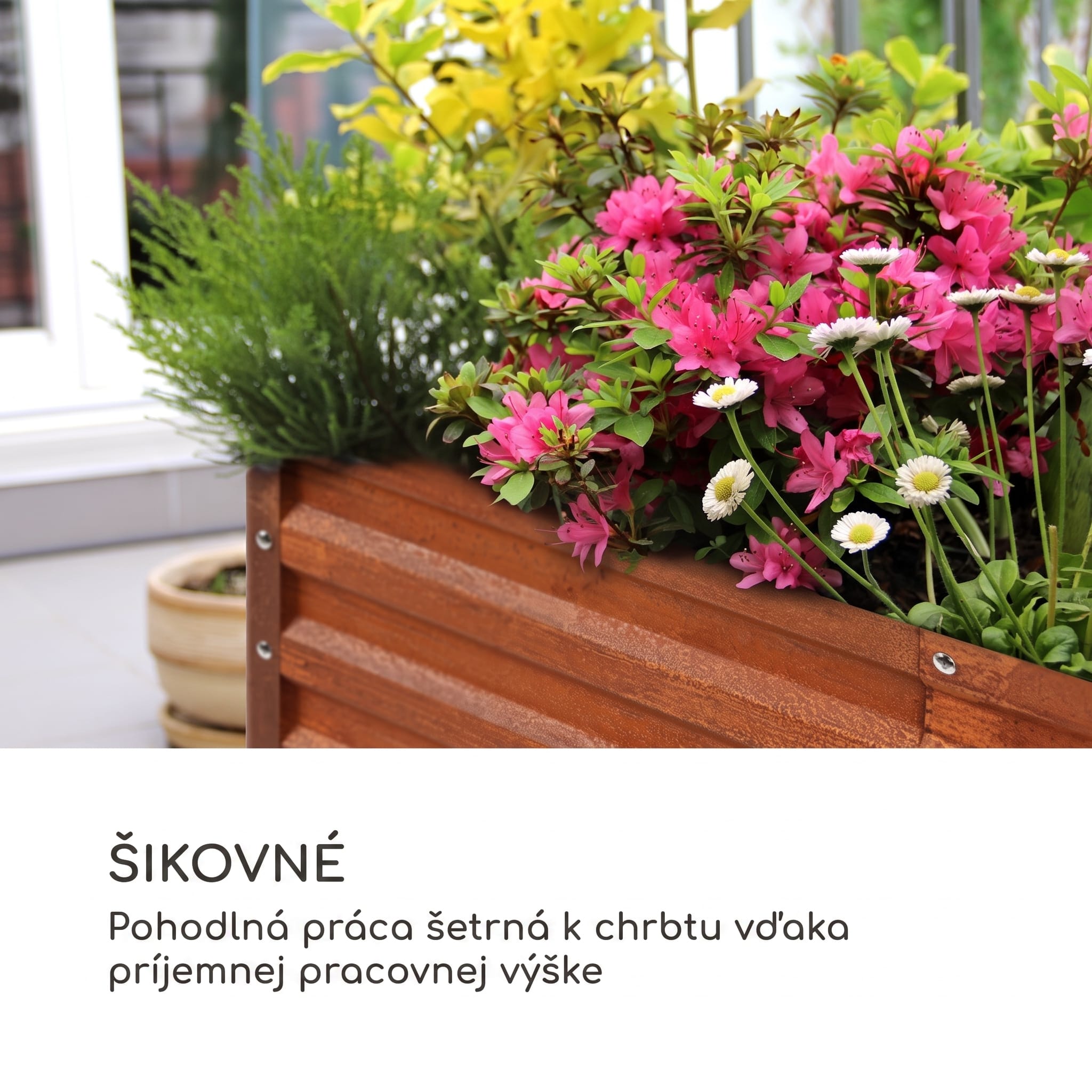 Blumfeldt Rust Grow vyvýšený záhon záhradný záhon pozinkovaný oceľový plech s hrdzavým efektom – Obrázok 2