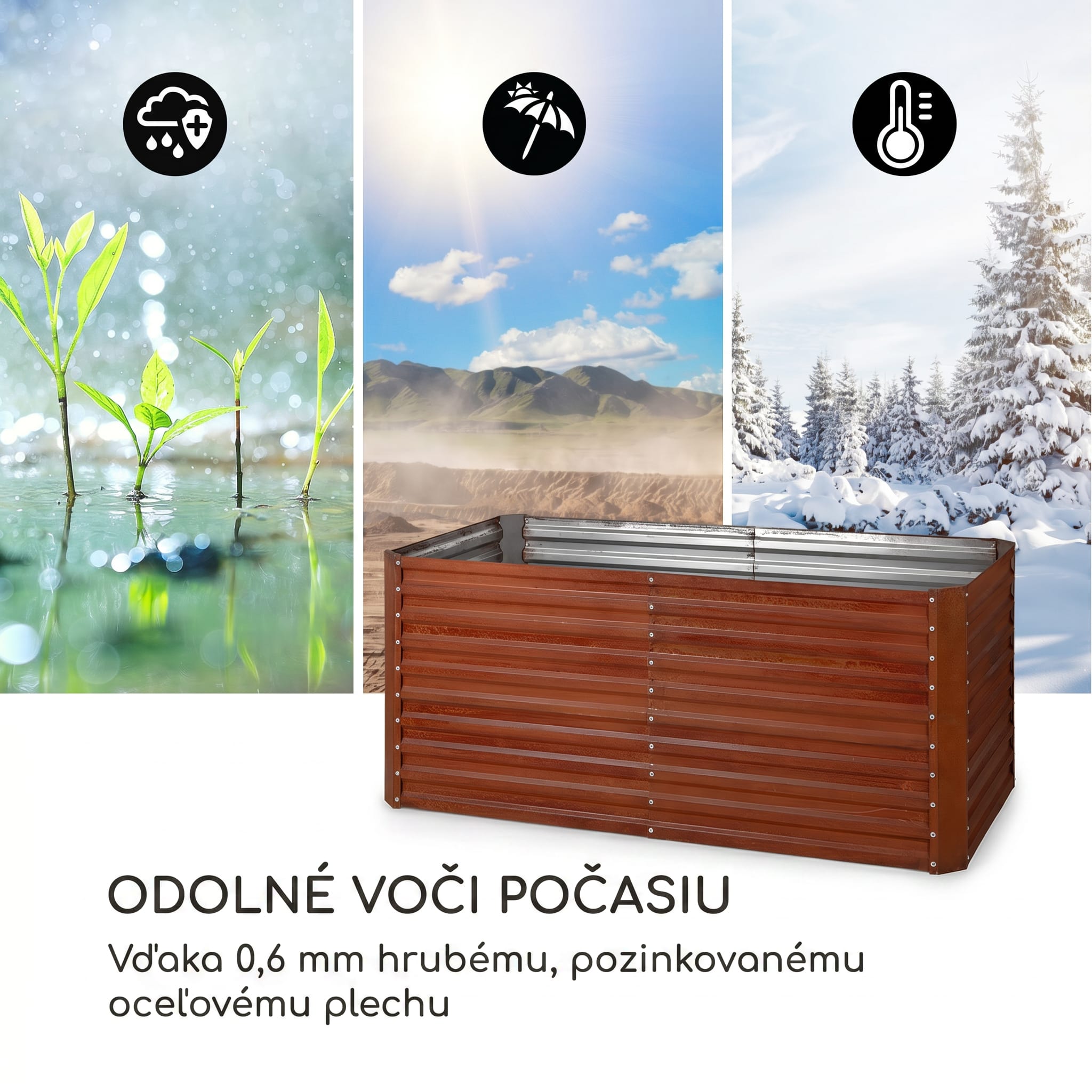 Blumfeldt Rust Grow vyvýšený záhon záhradný záhon pozinkovaný oceľový plech s hrdzavým efektom – Obrázok 5