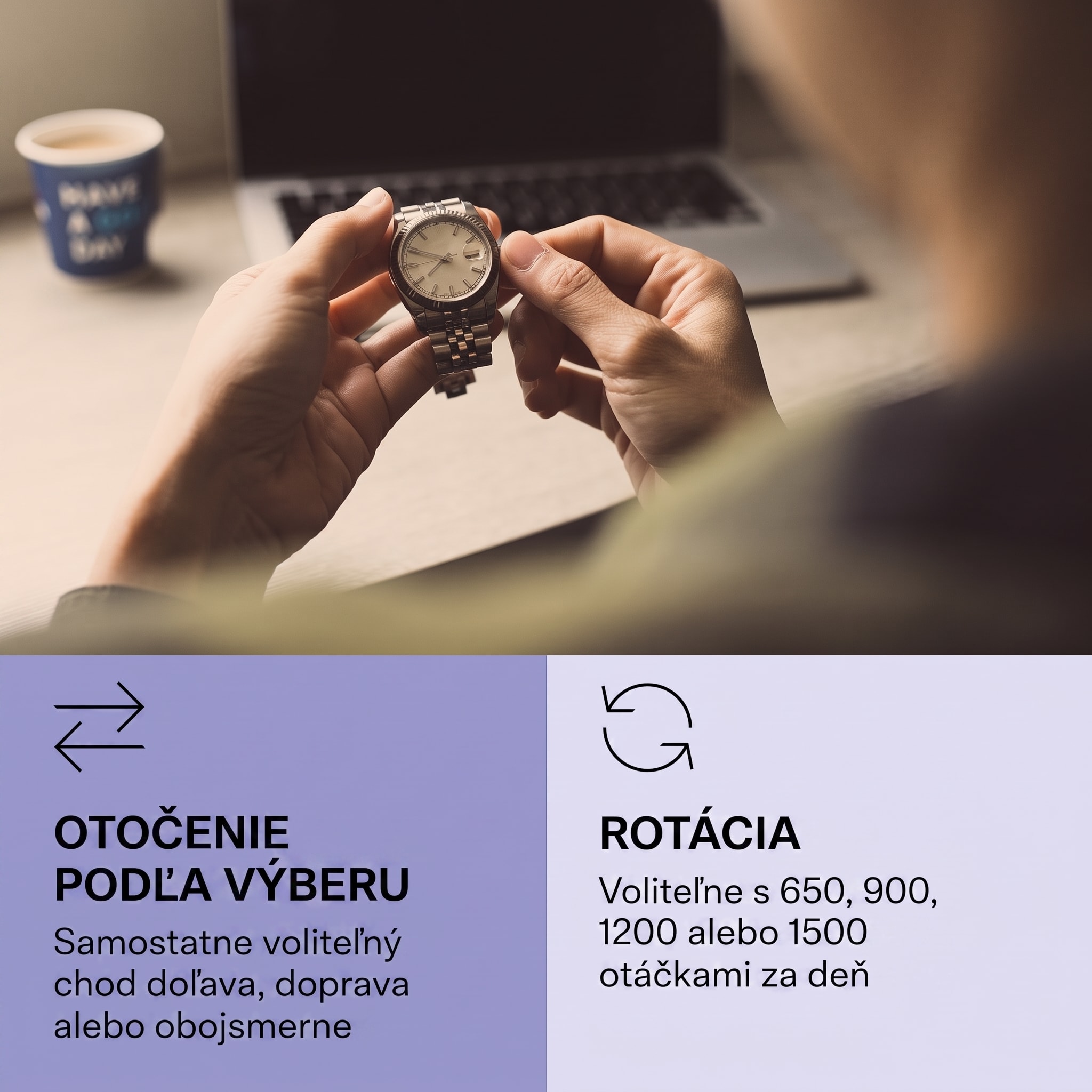 Klarstein St. Gallen ll Premium, naťahovač hodín, 4 rýchlosti, 3 rotačné režimy – Obrázok 2