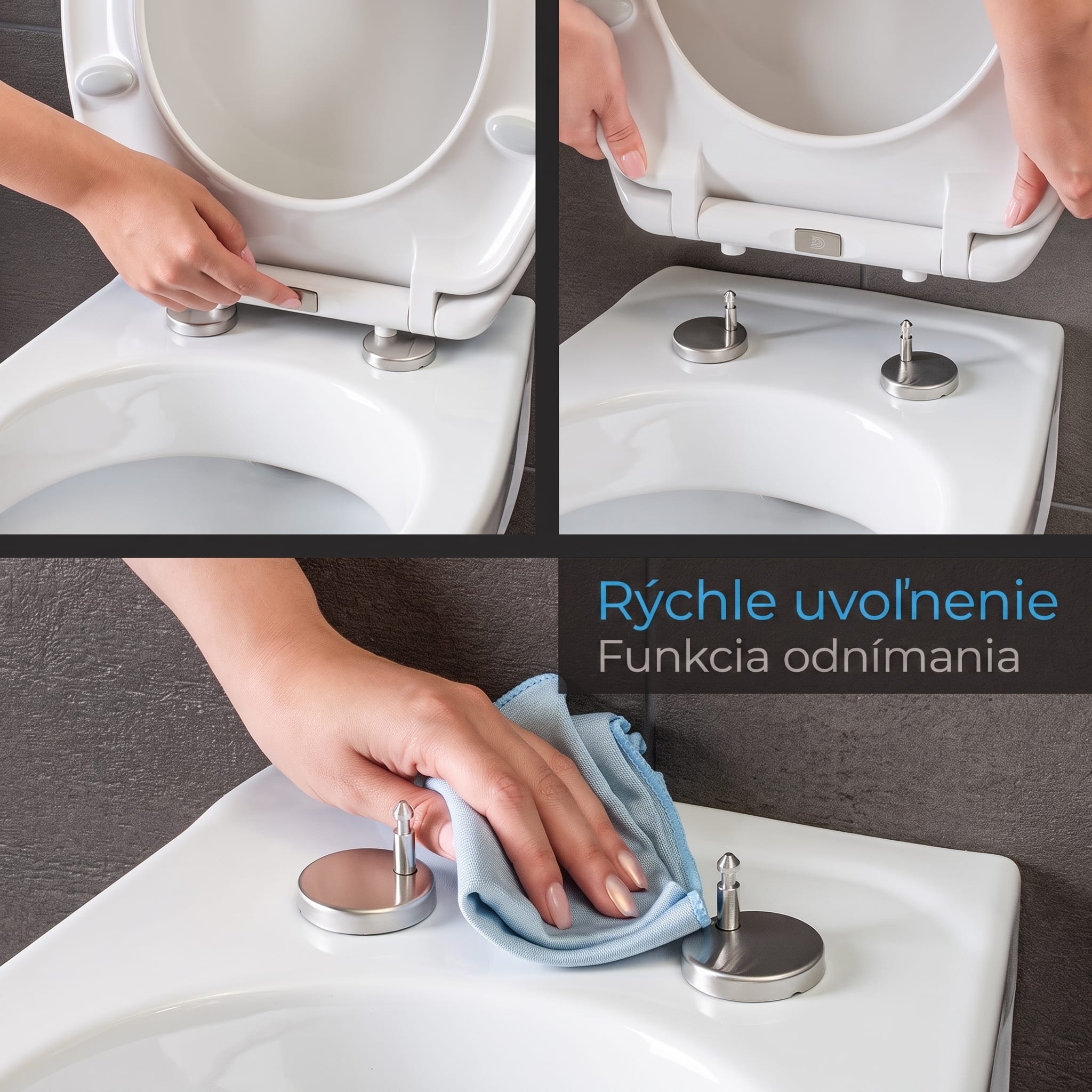 Blumfeldt Celesto WC sedadlo O-tvar s tlmeným zatváraním antibakteriálne – Obrázok 3