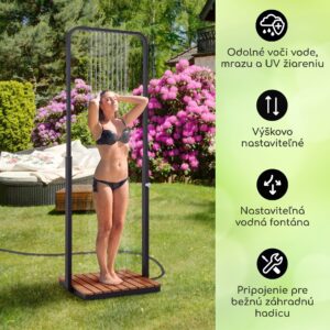 Blumfeldt Sumatra Breeze Square záhradná sprcha WPC hliník 70x55 cm štvorcová