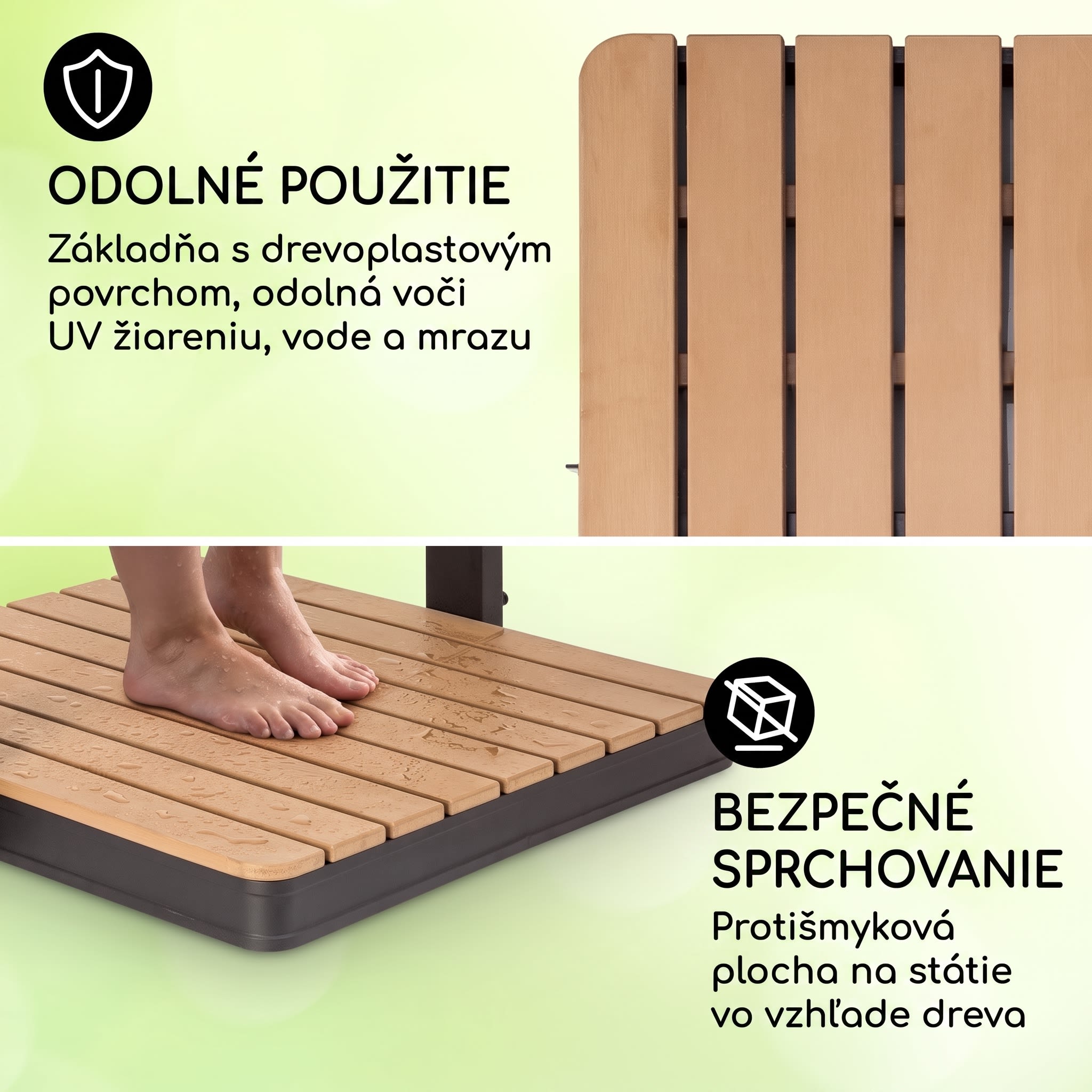 Blumfeldt Sumatra Breeze Square záhradná sprcha WPC hliník 70x55 cm štvorcová – Obrázok 2