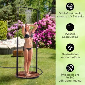 Blumfeldt Sumatra Falls okrúhla záhradná sprcha WPC hliník Ø 80 cm