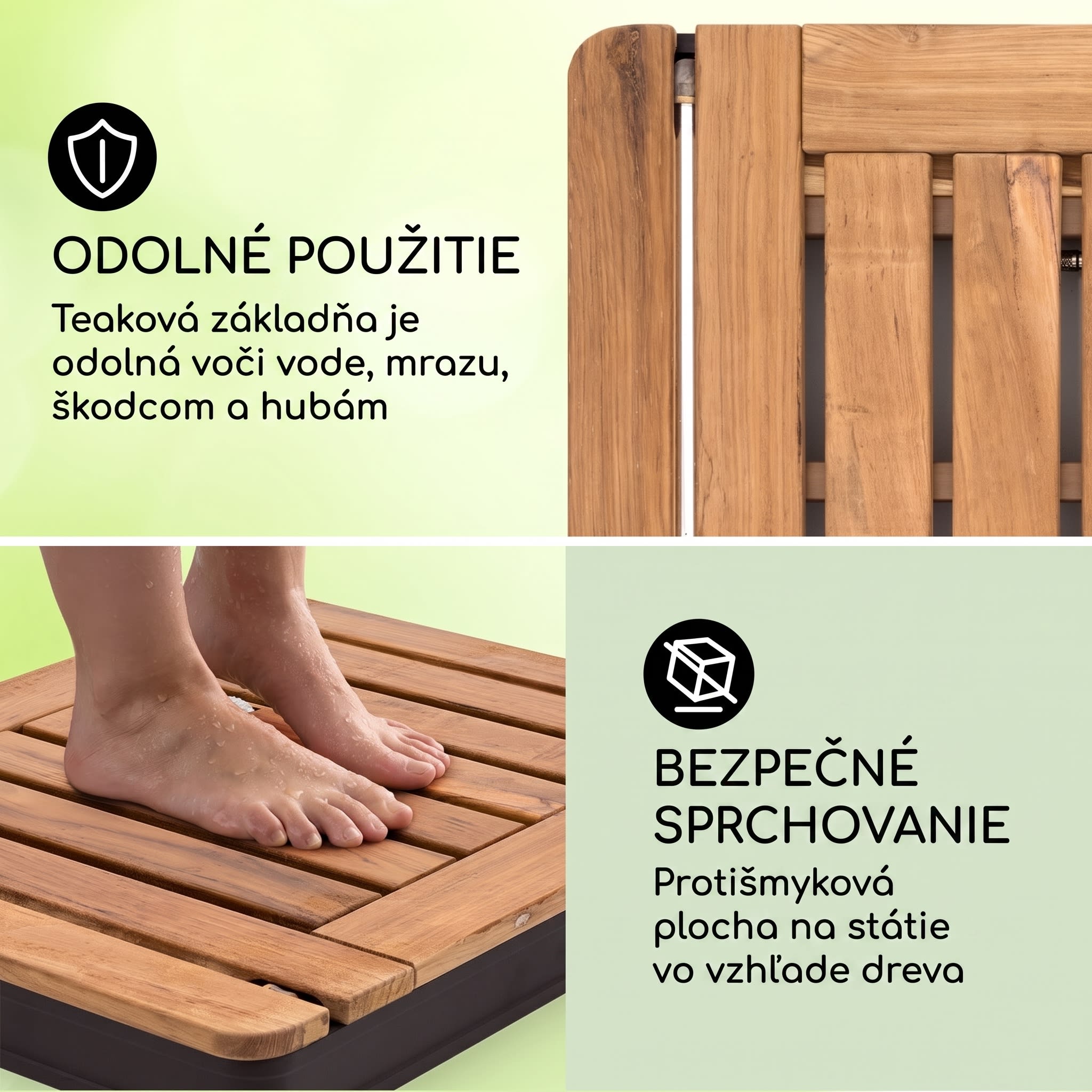 Blumfeldt Sumatra Teak Square, záhradná sprcha, hliník, tíkové drevo, rukoväť – Obrázok 2