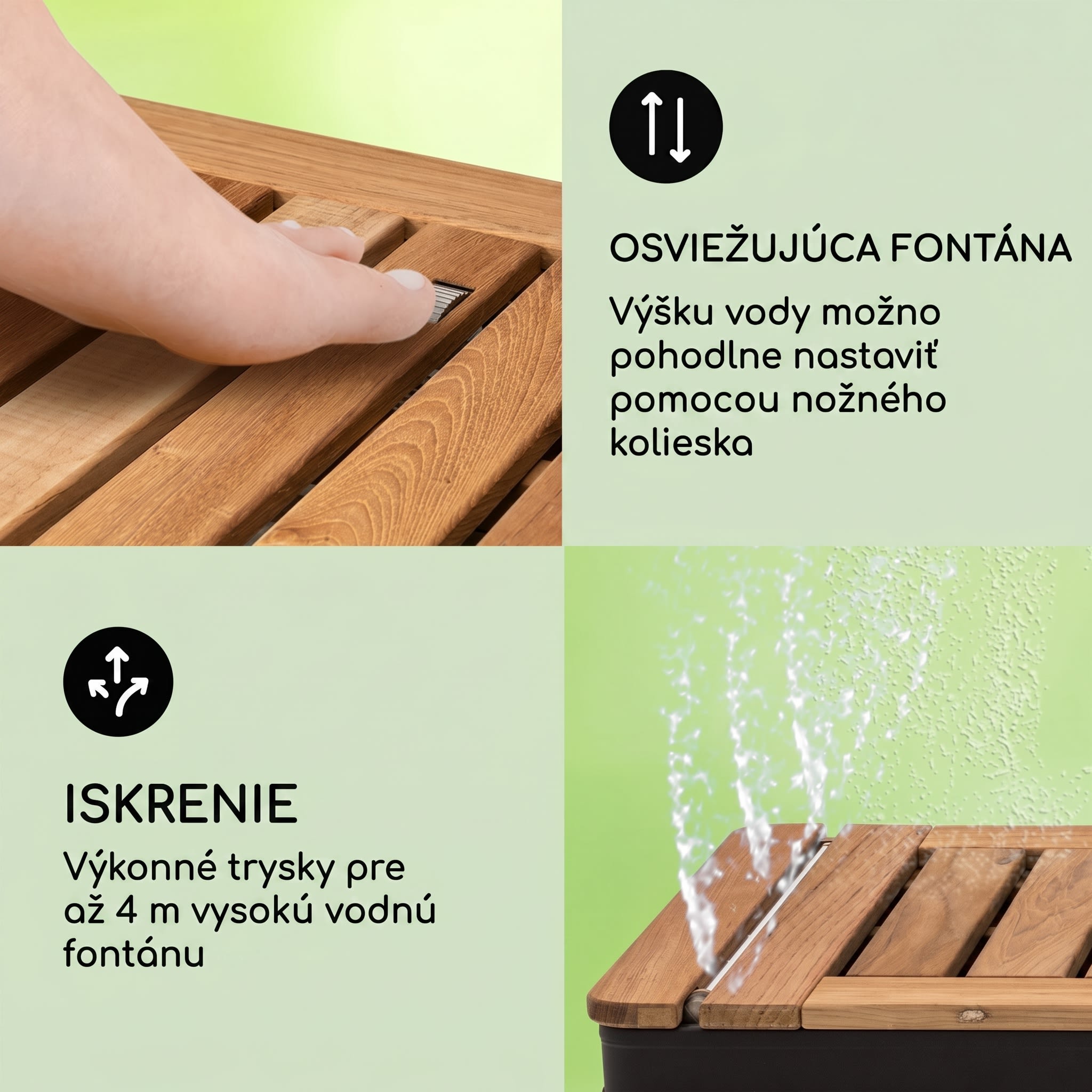 Blumfeldt Sumatra Teak Square, záhradná sprcha, hliník, tíkové drevo, rukoväť – Obrázok 3