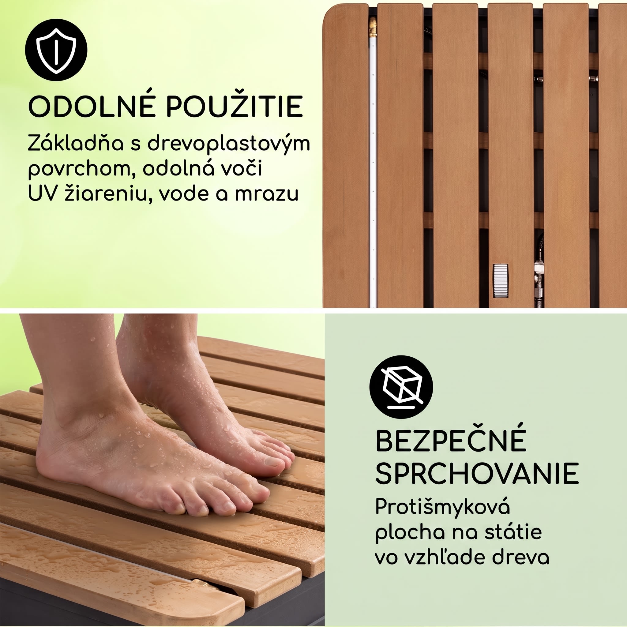 Blumfeldt Sumatra Breeze Square záhradná sprcha WPC hliník 70x55 cm štvorcová – Obrázok 2