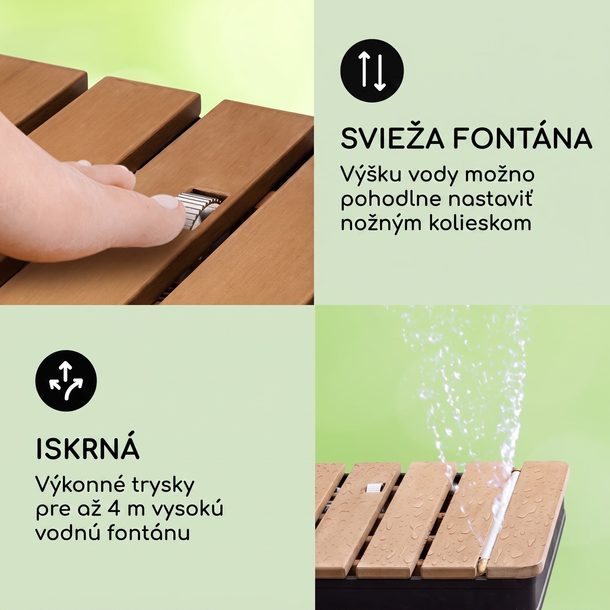 Blumfeldt Sumatra Breeze Square záhradná sprcha WPC hliník 70x55 cm štvorcová – Obrázok 3