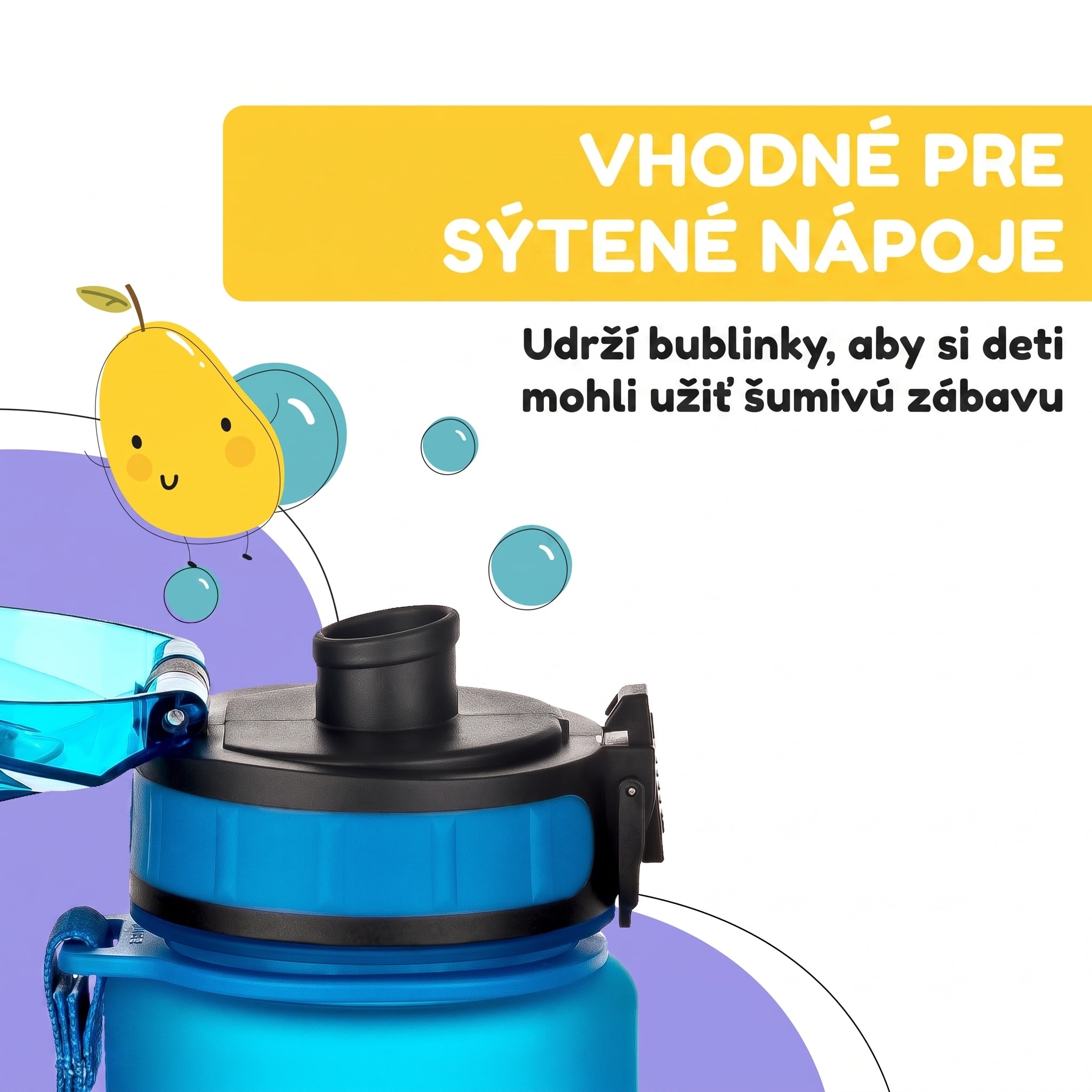 Klarstein Schmatzfatz Wakaba detská fľaša na pitie | 500 ml | Tritan | Popruh na prenášanie | Bez BPA – Obrázok 3