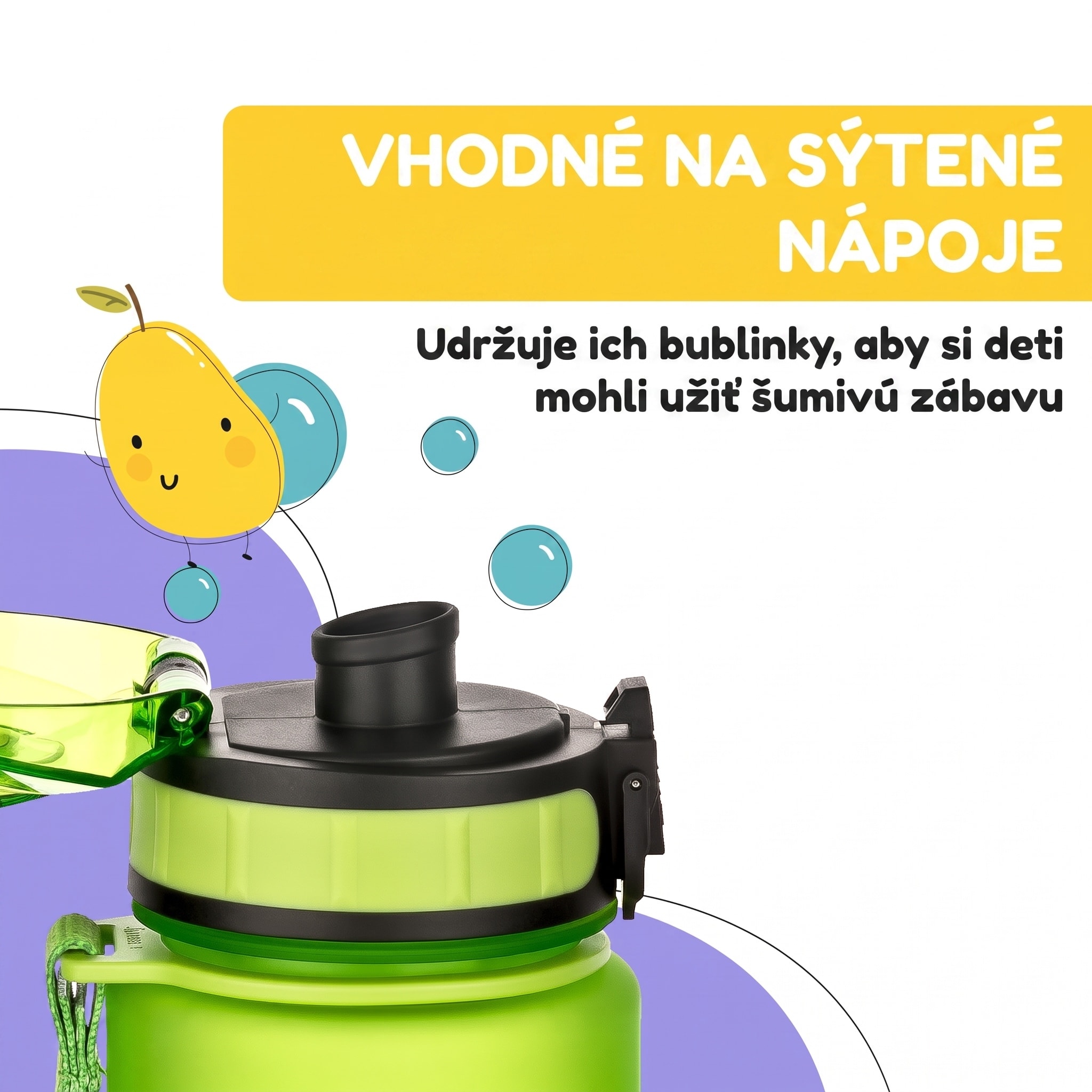 Klarstein Schmatzfatz Wakaba detská fľaša na pitie | 500 ml | Tritan | Popruh na prenášanie | Bez BPA – Obrázok 3