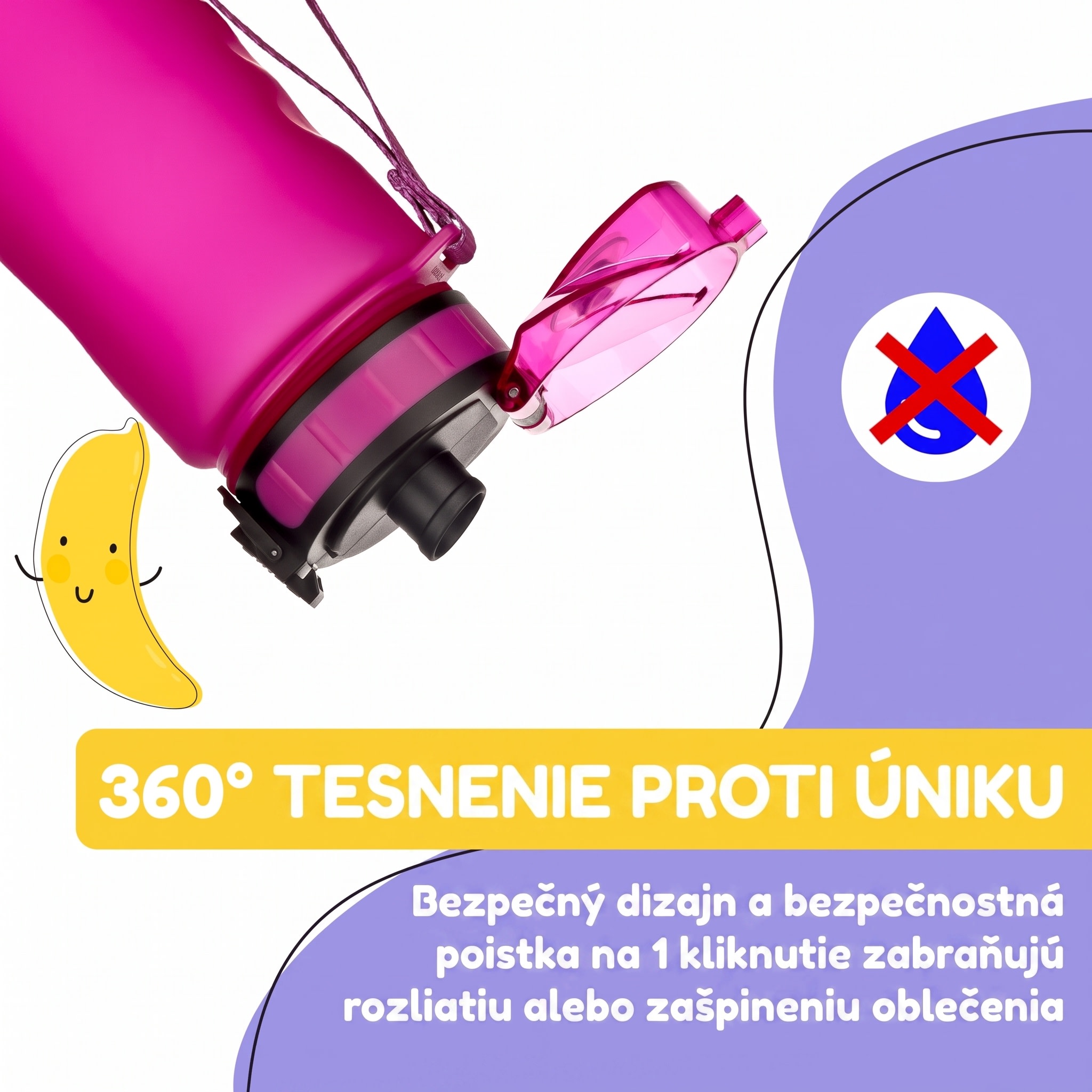 Klarstein Schmatzfatz Wakaba detská fľaša na pitie | 500 ml | Tritan | Popruh na prenášanie | Bez BPA – Obrázok 2