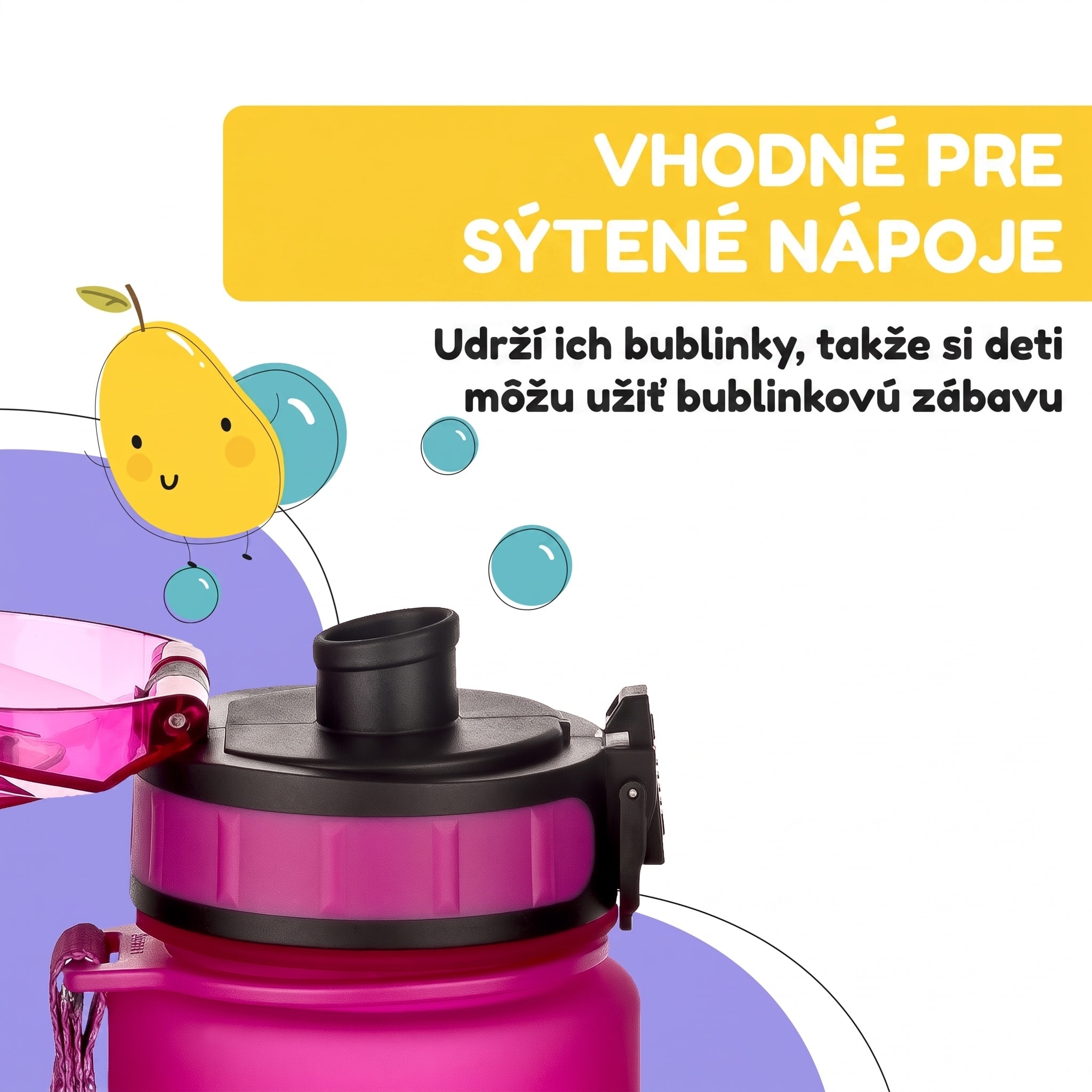 Klarstein Schmatzfatz Wakaba detská fľaša na pitie | 500 ml | Tritan | Popruh na prenášanie | Bez BPA – Obrázok 3