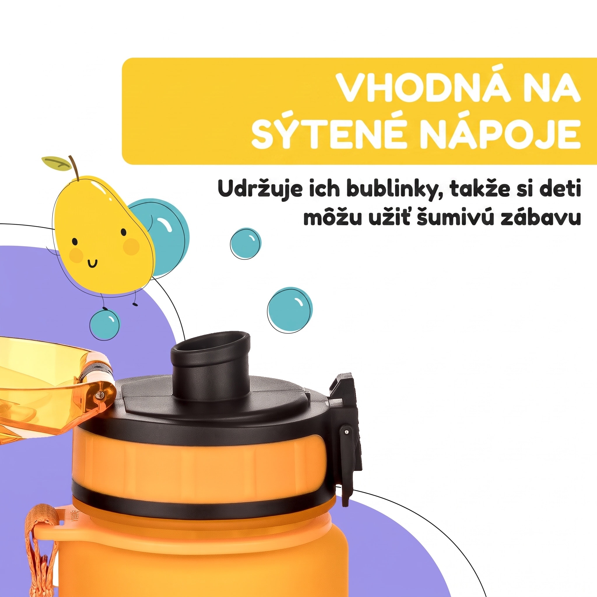 Klarstein Schmatzfatz Wakaba detská fľaša na pitie | 500 ml | Tritan | Popruh na prenášanie | Bez BPA – Obrázok 3